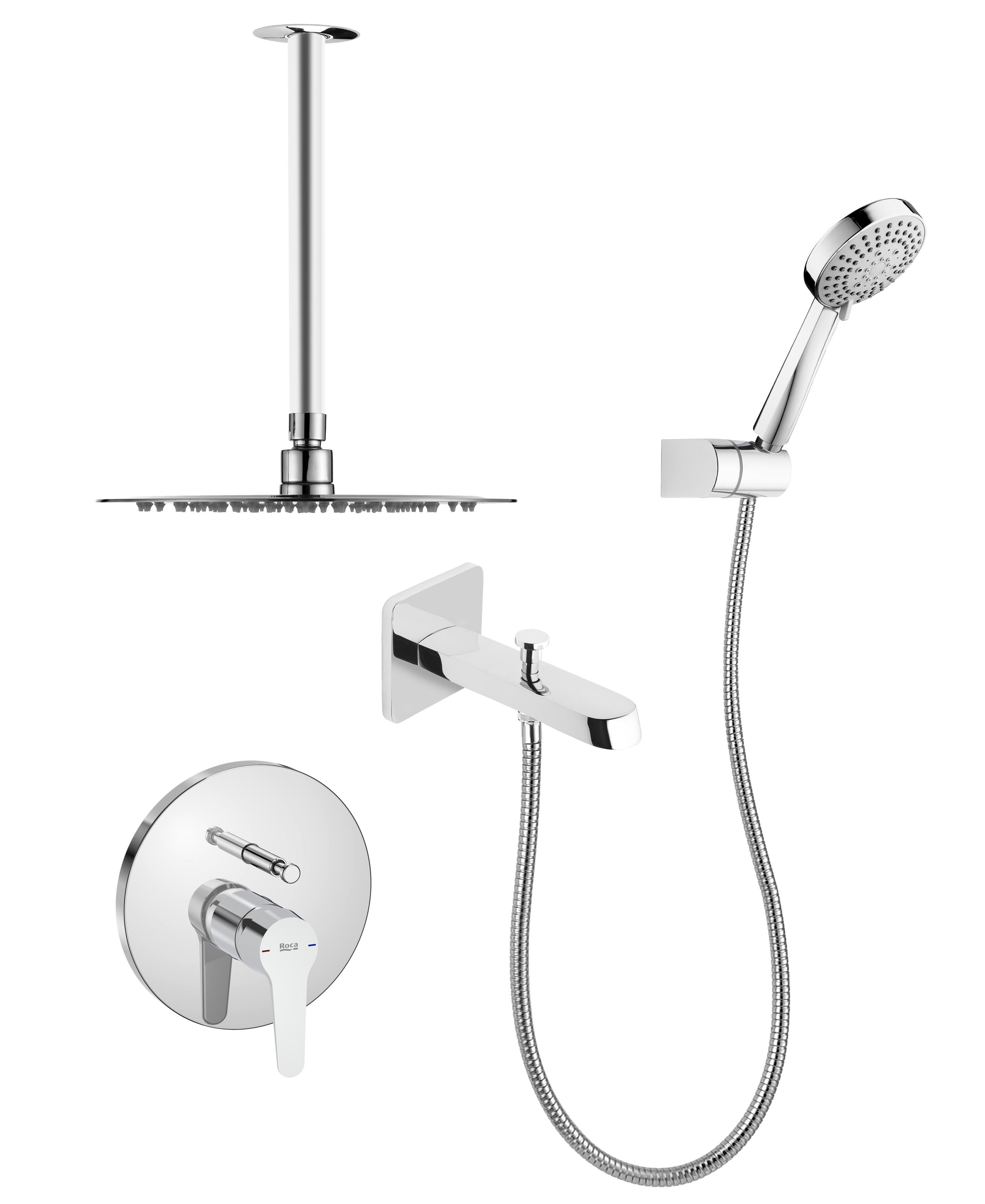 Roca Estreia Pack Eco 5li Ankastre Banyo Seti Çıkış Uçlu (Tavandan) A5D267EC0K - A5D267EC0K