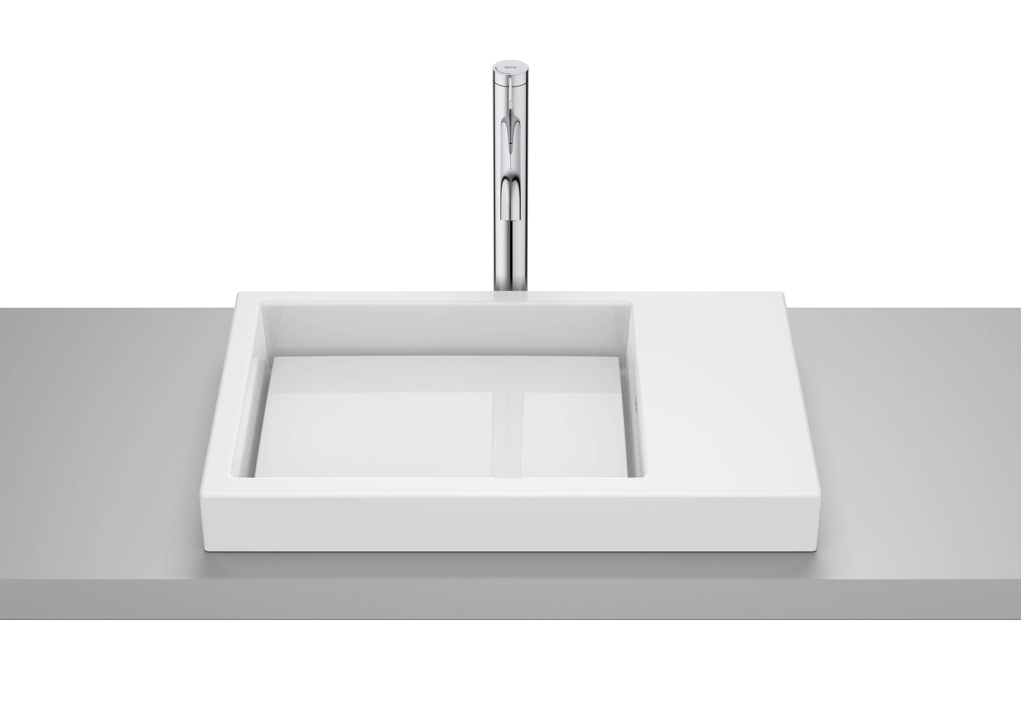 Roca In countertop ceramic basin without taphole. Beyaz A32727500B - A32727500B