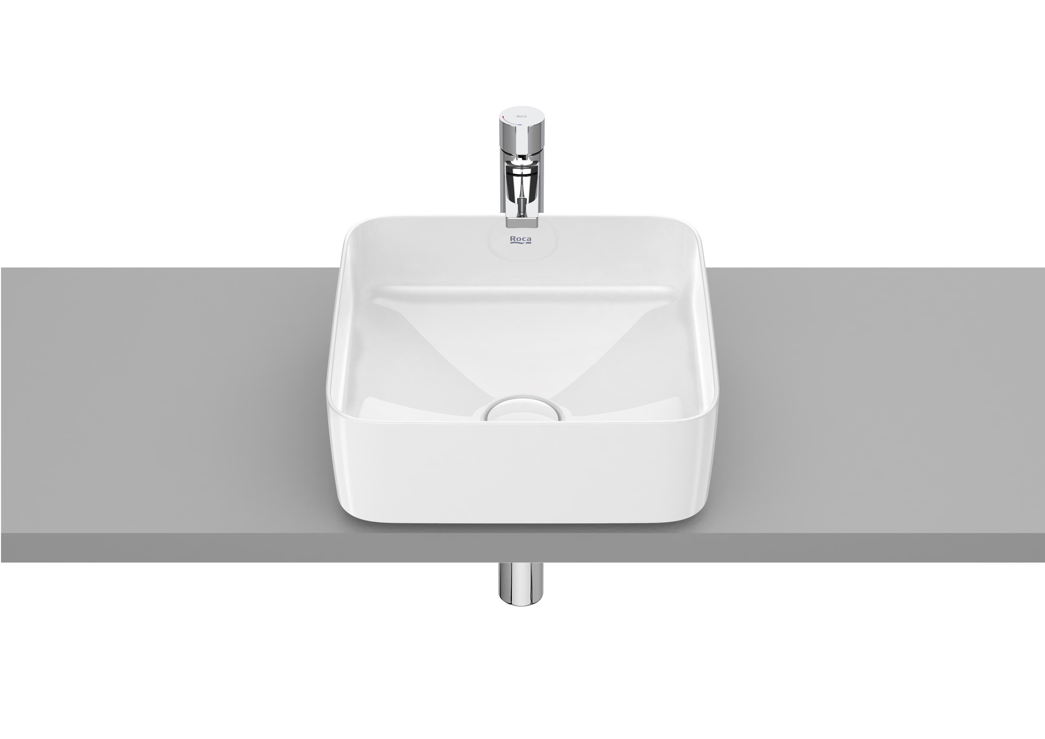 Roca Inspira Square FINECERAMIC® Tezgah Üstü Lavabo Beyaz 370 x 370 mm A327532000 - A327532000