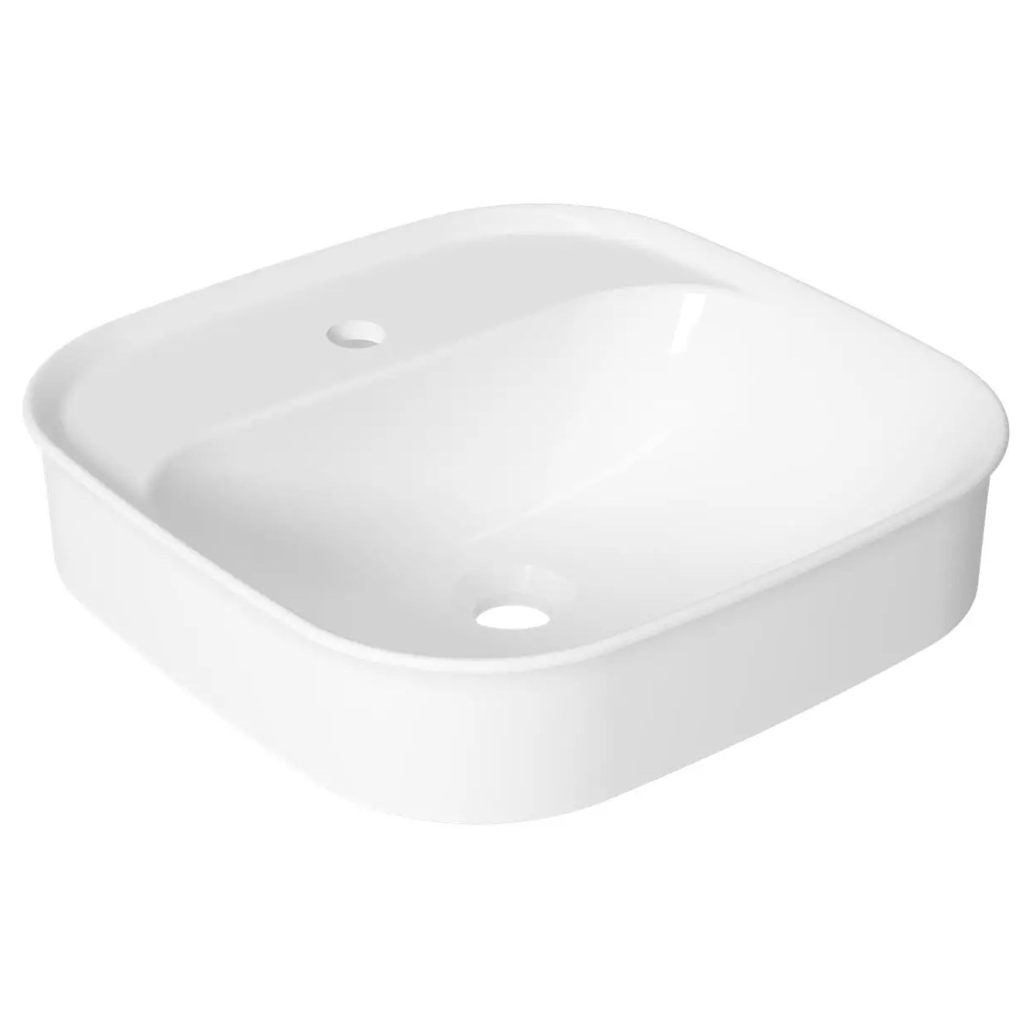 Serel Nita Köşeli Minimal Batarya Delikli Tezgah Üstü Lavabo (46 x 46 cm) 2068TXS110H