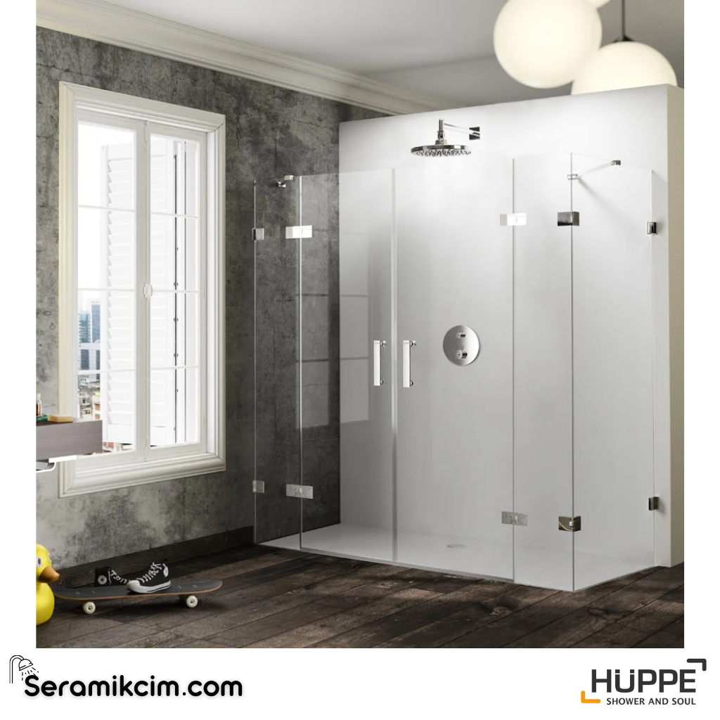 Solva Minimal SAK C DUAL T Ön Cephe 2 Sabit 2 Açılır Kapı Duşakabin (Montaj Dahil) - HUPPE.SM.SAK.C.DUAL.T