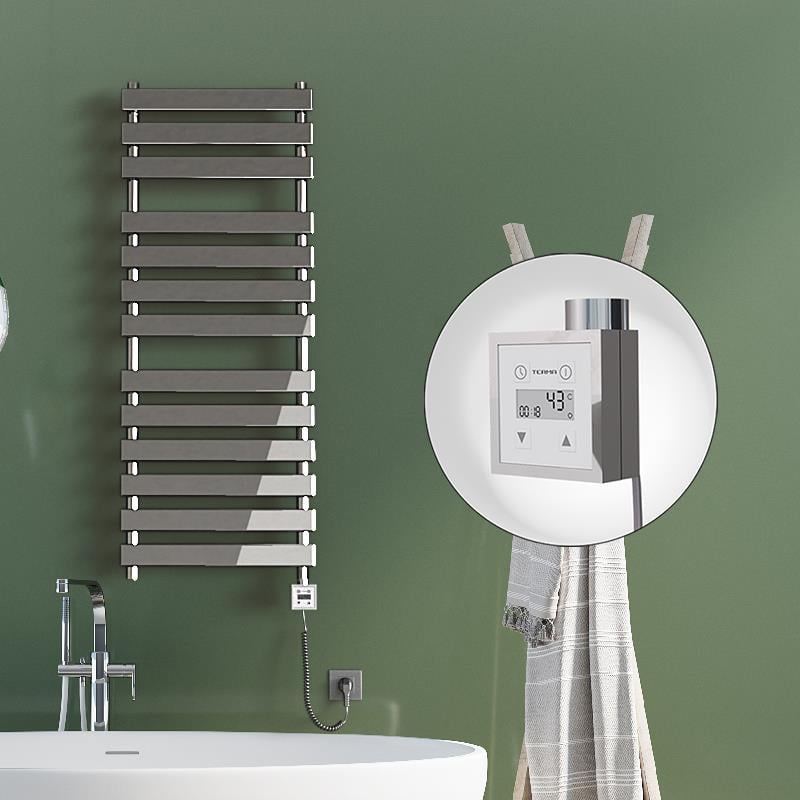 TAHITI Elektrikli Havlupan 500x950 Krom  (KTX3 Termostat) 300W Spiral Kablolu