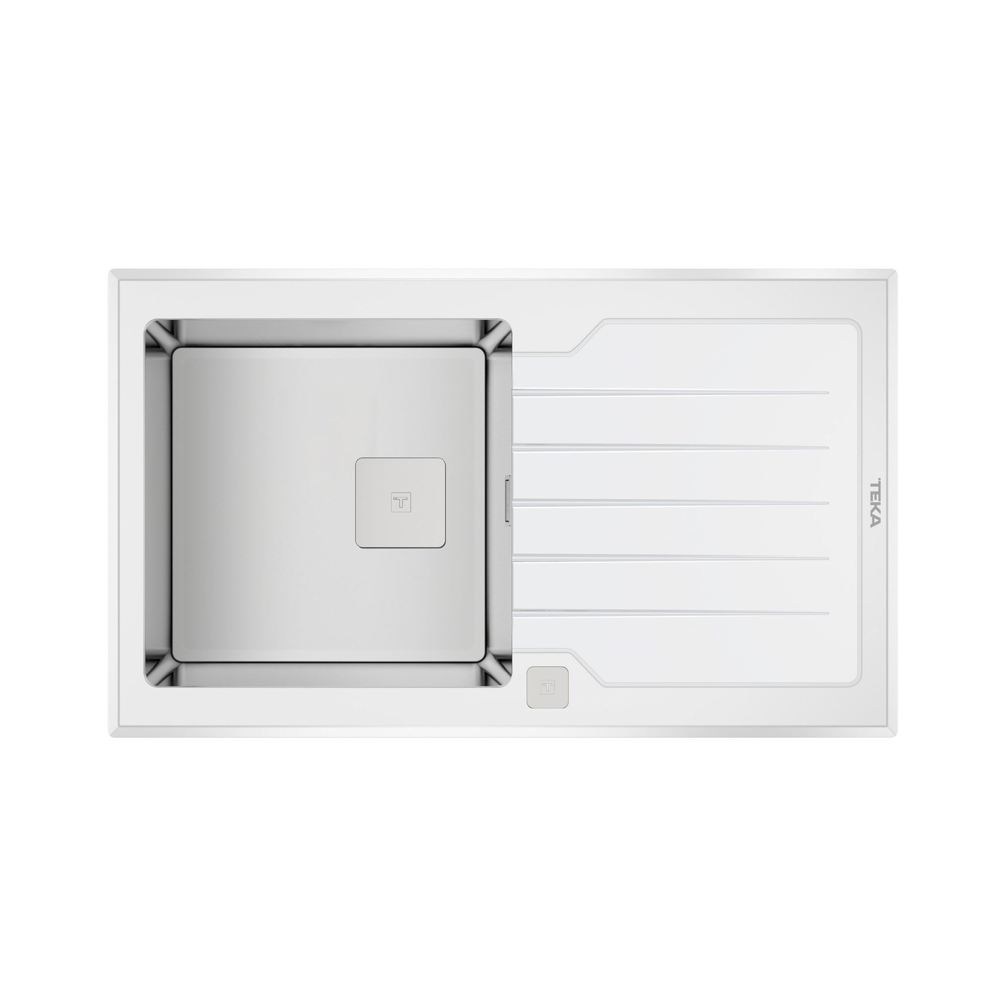Teka Diamond RS15 1B 1D 86 (WST WHITE) Tek Hazneli Cam Eviye Beyaz Cam 115100012