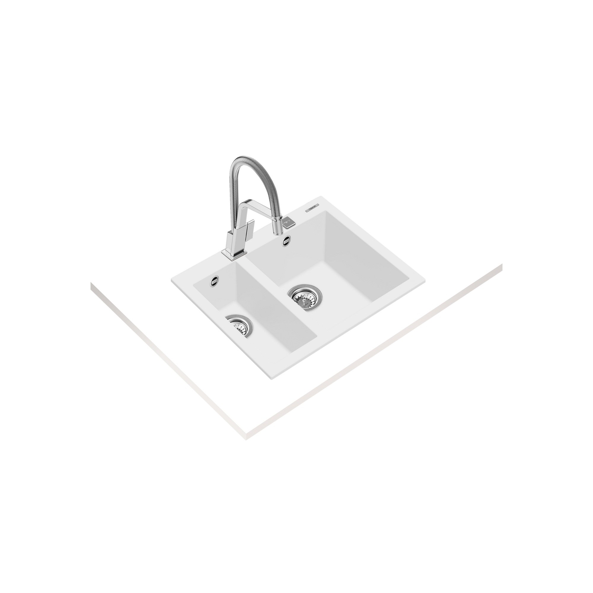 Teka ForSquare 590 TG Çift Hazneli Granit Eviye Beyaz 115260023