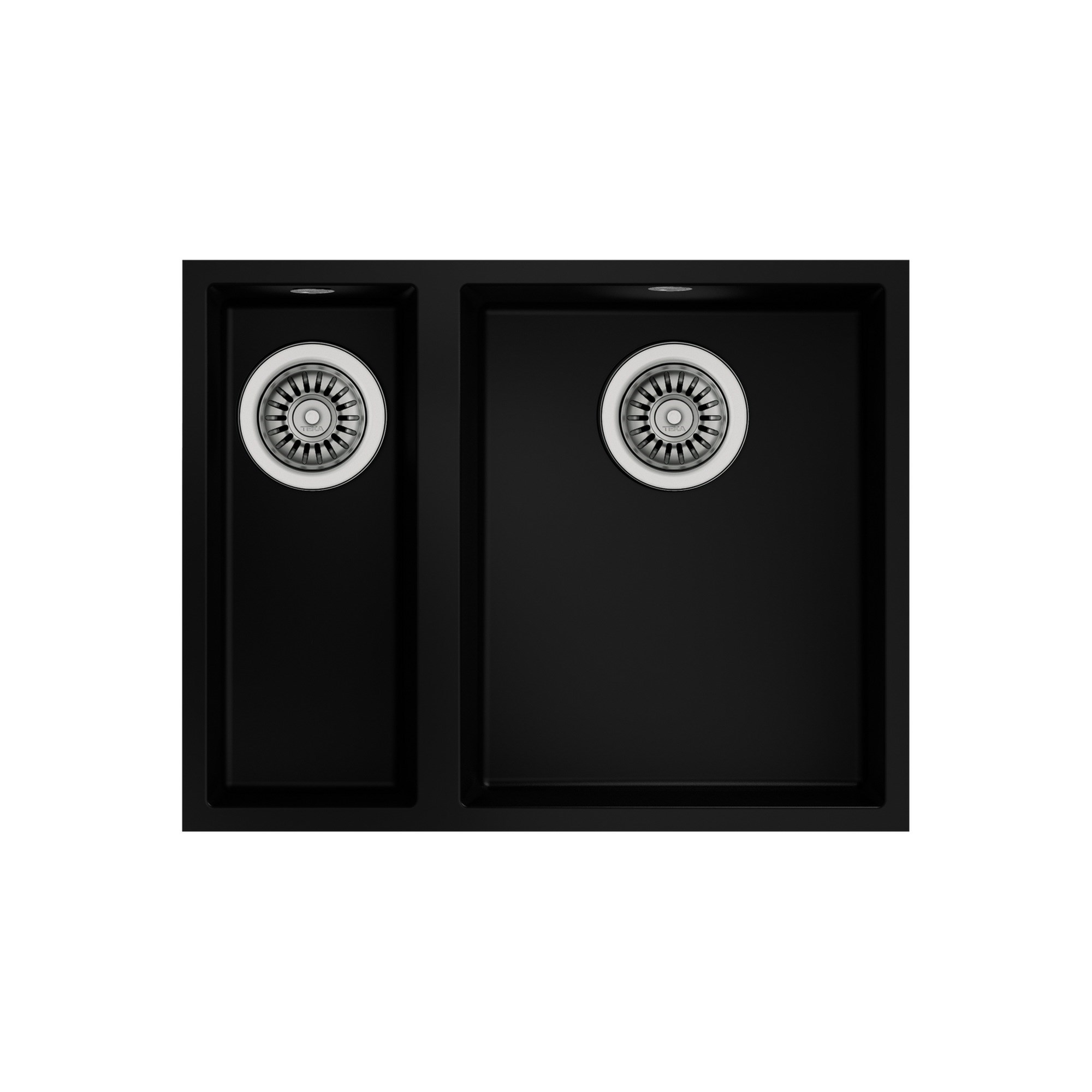 Teka Square 560 TG Çift Hazneli Tezgahaltı Granit Eviye Siyah 115260029