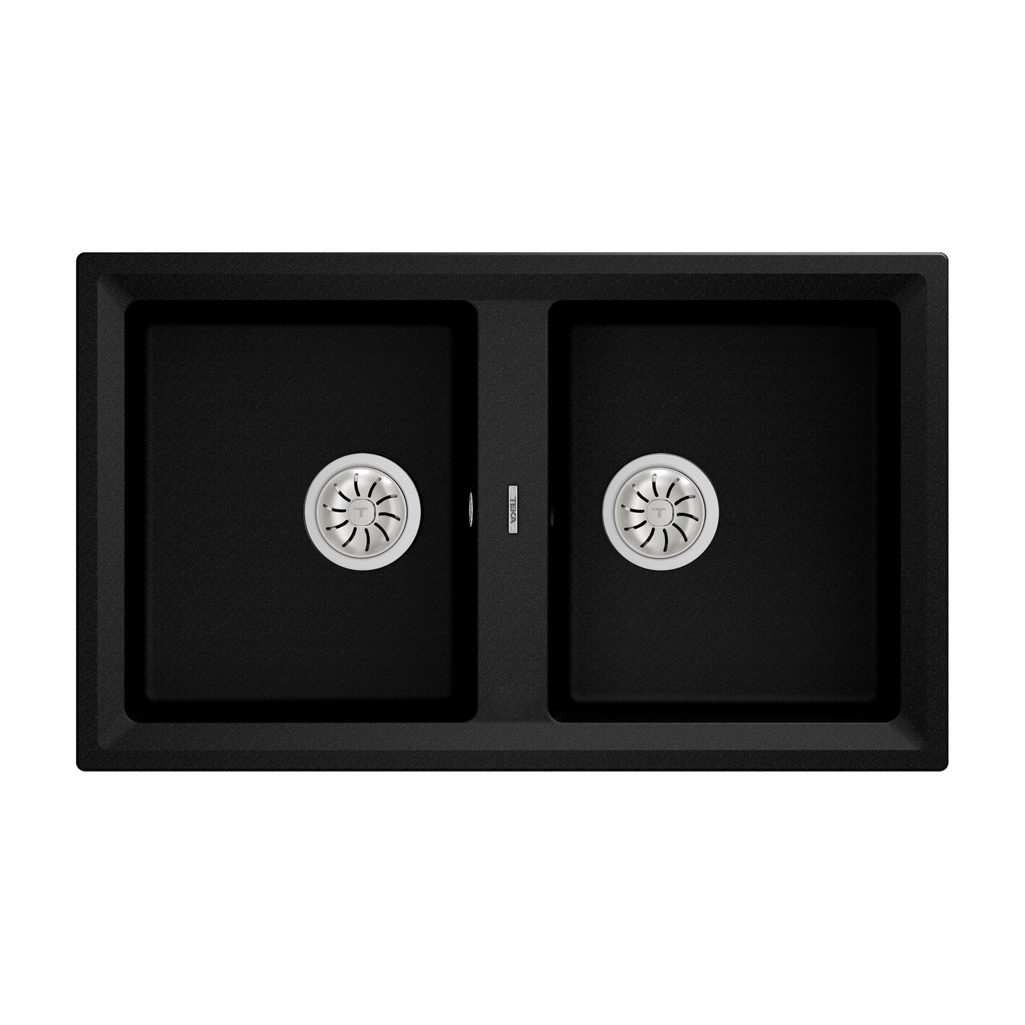 Teka Stone 90 B-TG 2B Çift Hazneli Granit Eviye Metalik Siyah 115260003