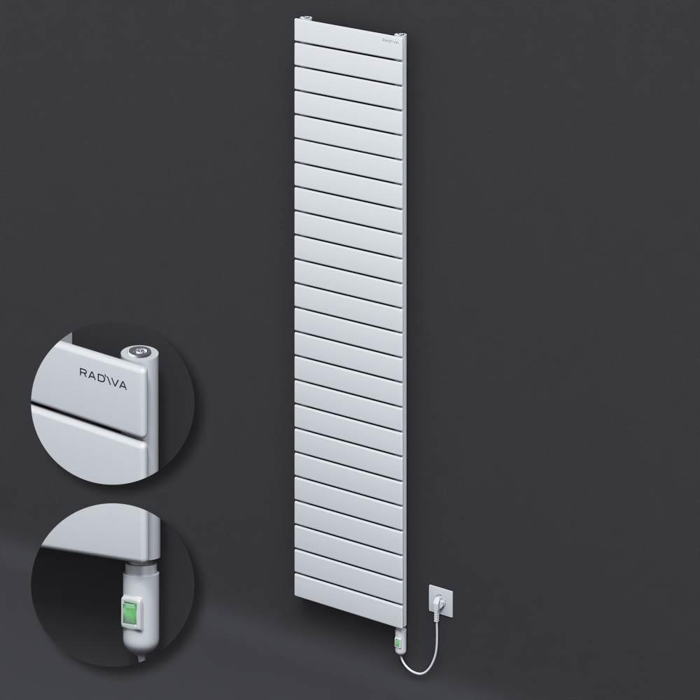 Tip 10H Elektrikli Çelik Dekoratif Radyatör 1772x400 Beyaz (On/Off Düğmeli) 900W