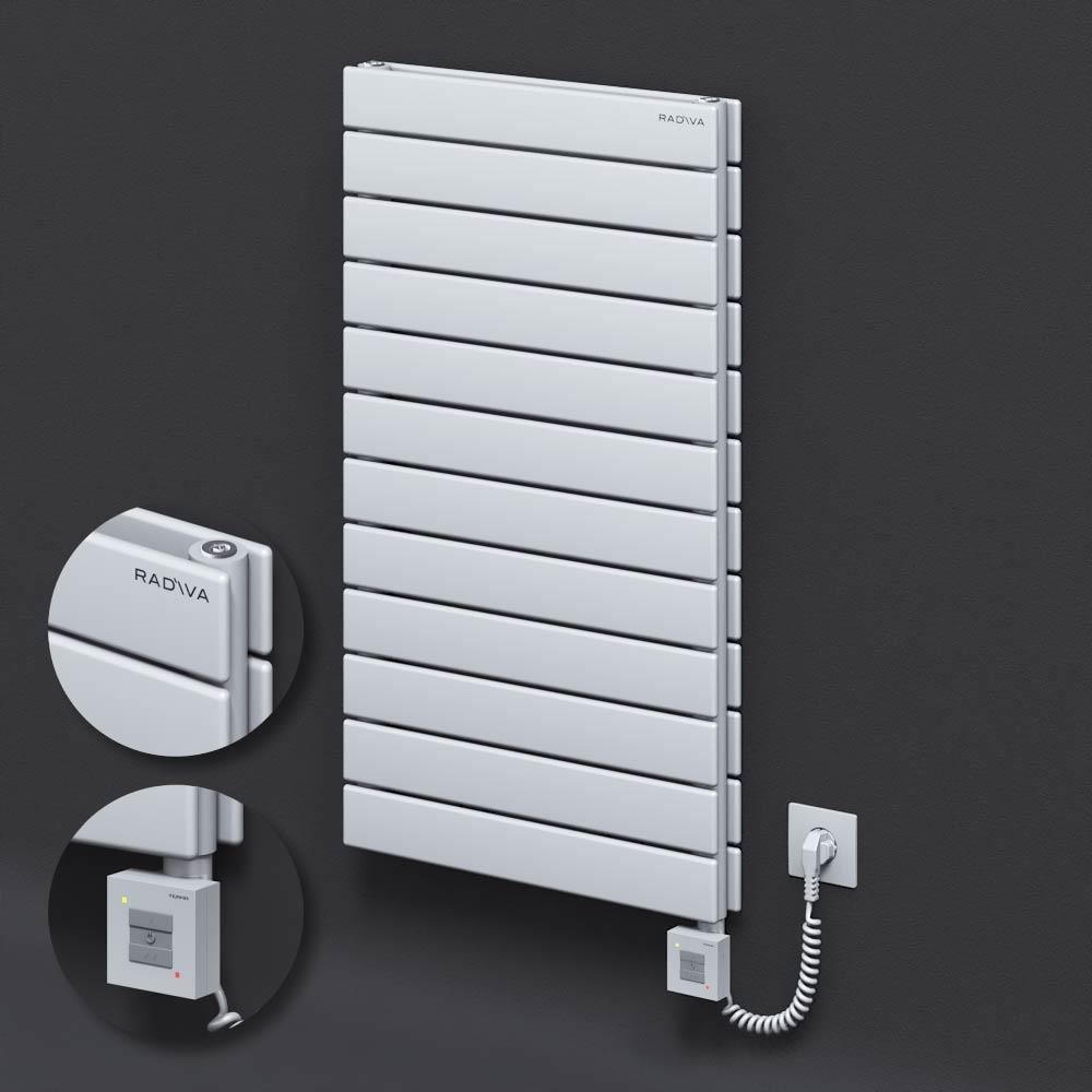 Tip 20H Elektrikli Çelik Dekoratif Radyatör 884x500 Beyaz (KTX1 Termostat) 1000W Spiral Kablolu