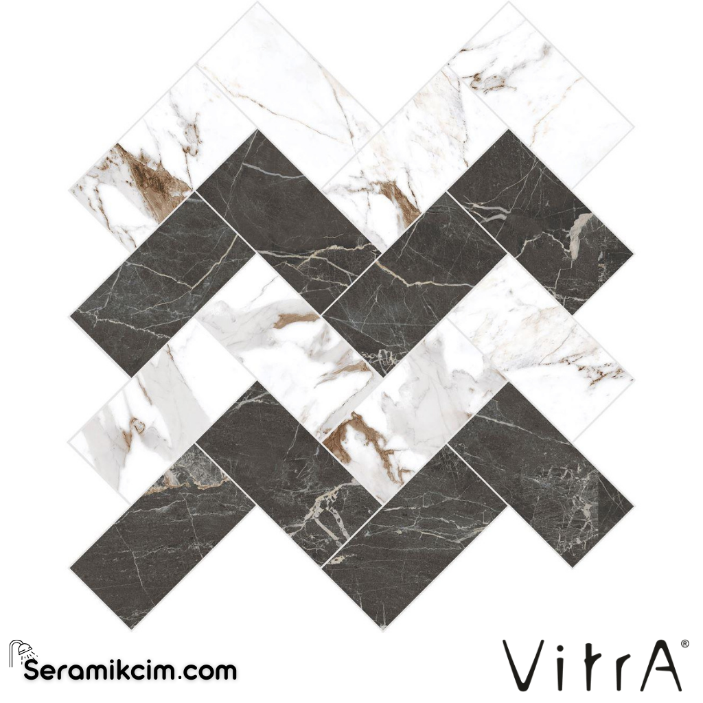 Vitra 10X20 Marble Kesme Mix Soğuk Balıksırtı Full Lappato K9509048FLR1VTE0 - K9509048FLR1VTE0