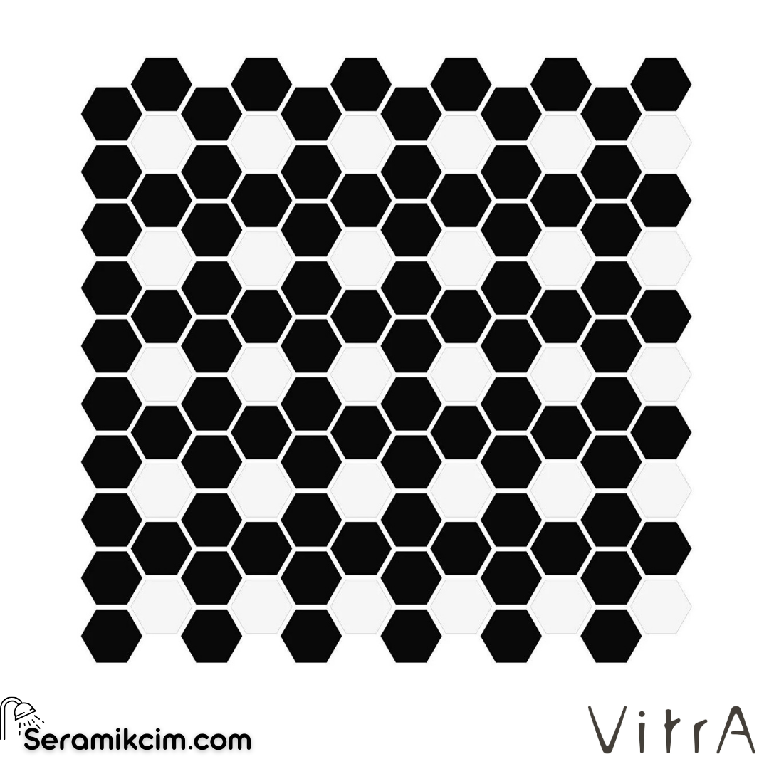 Vitra 2.5X2.5 Hexagon Siyah Mix Mat (Nf) Nr