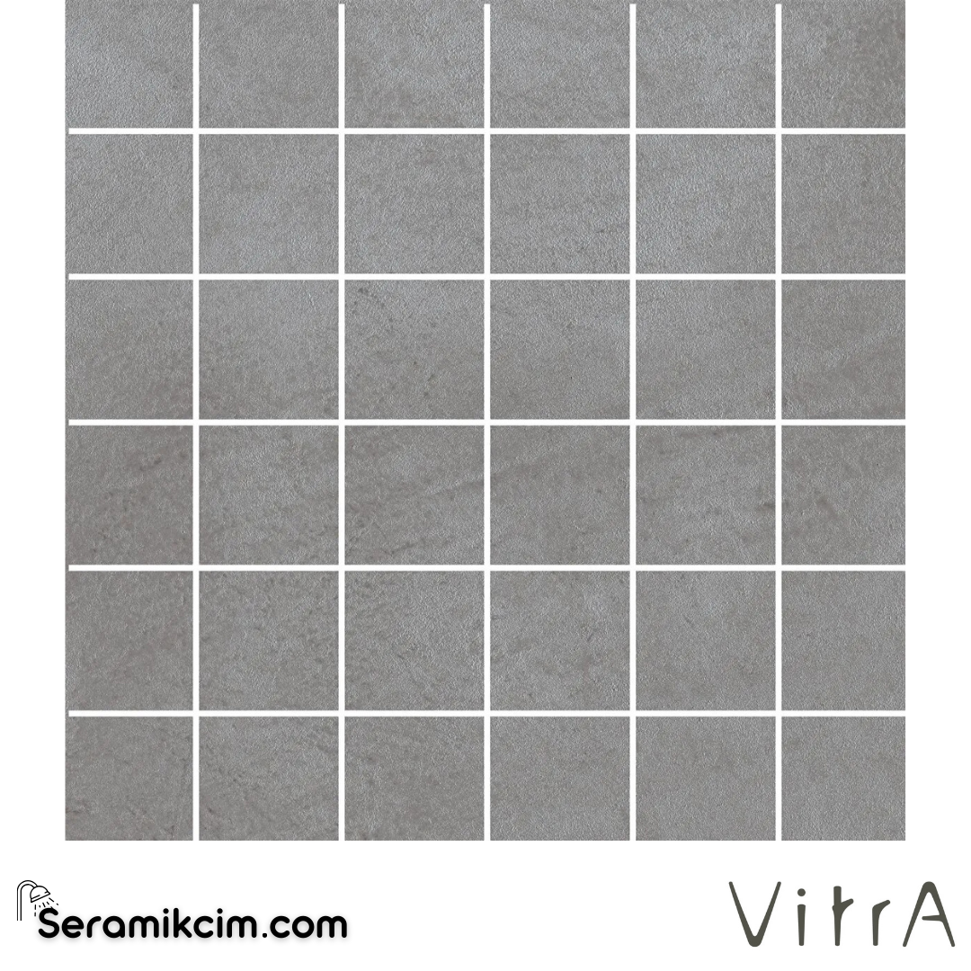 VitrA 5X5 Cementine Gri Ksm Mosaık R10B 7R K9507568R001VTE0 - K9507568R001VTE0