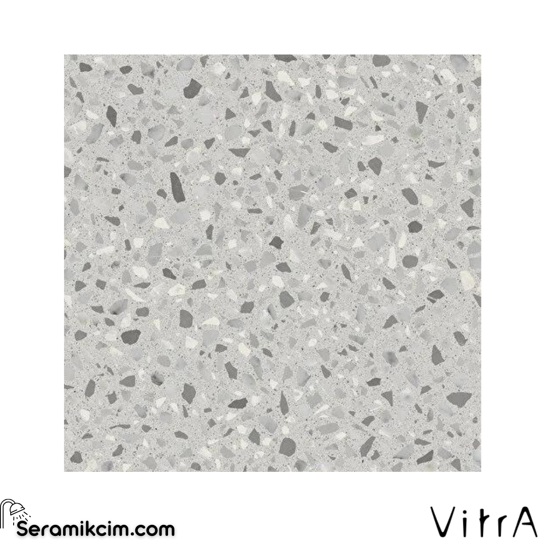 Vitra 60X60 CementMix Flake Geo Açık Gri Mat R10A 7R