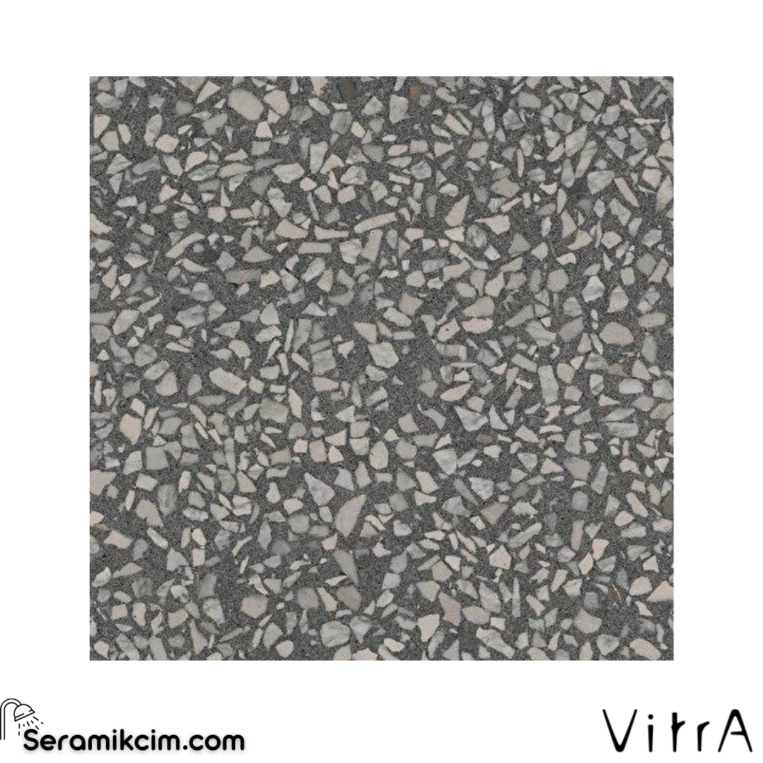 Vitra 60X60 CementMix Flake Mrb Koyu Gri Mat R10A 7R