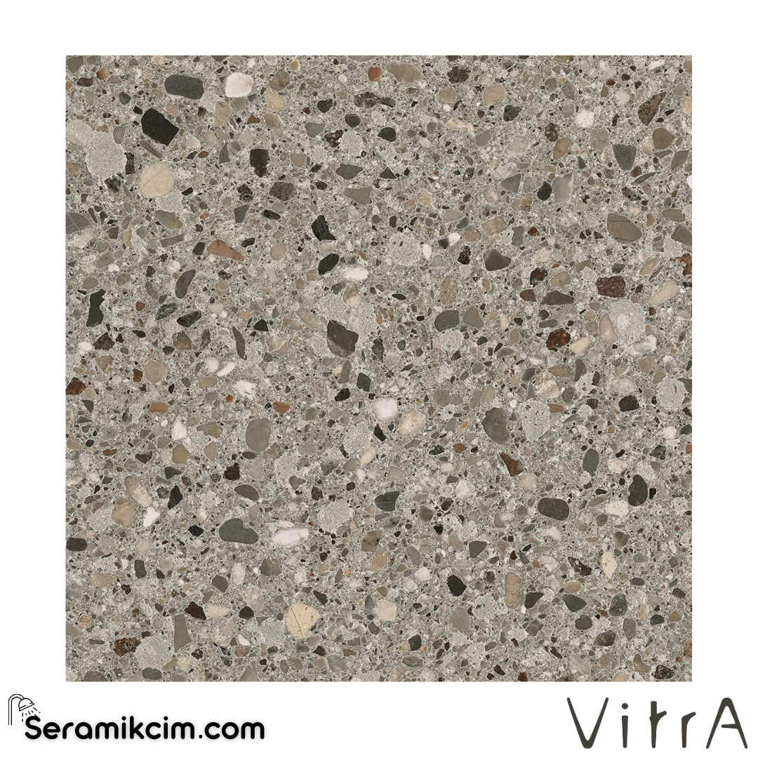Vitra 80X80 CementMix Flake Grej Ns Mat R10A 7R K948776R0001VTET - K948776R0001VTET