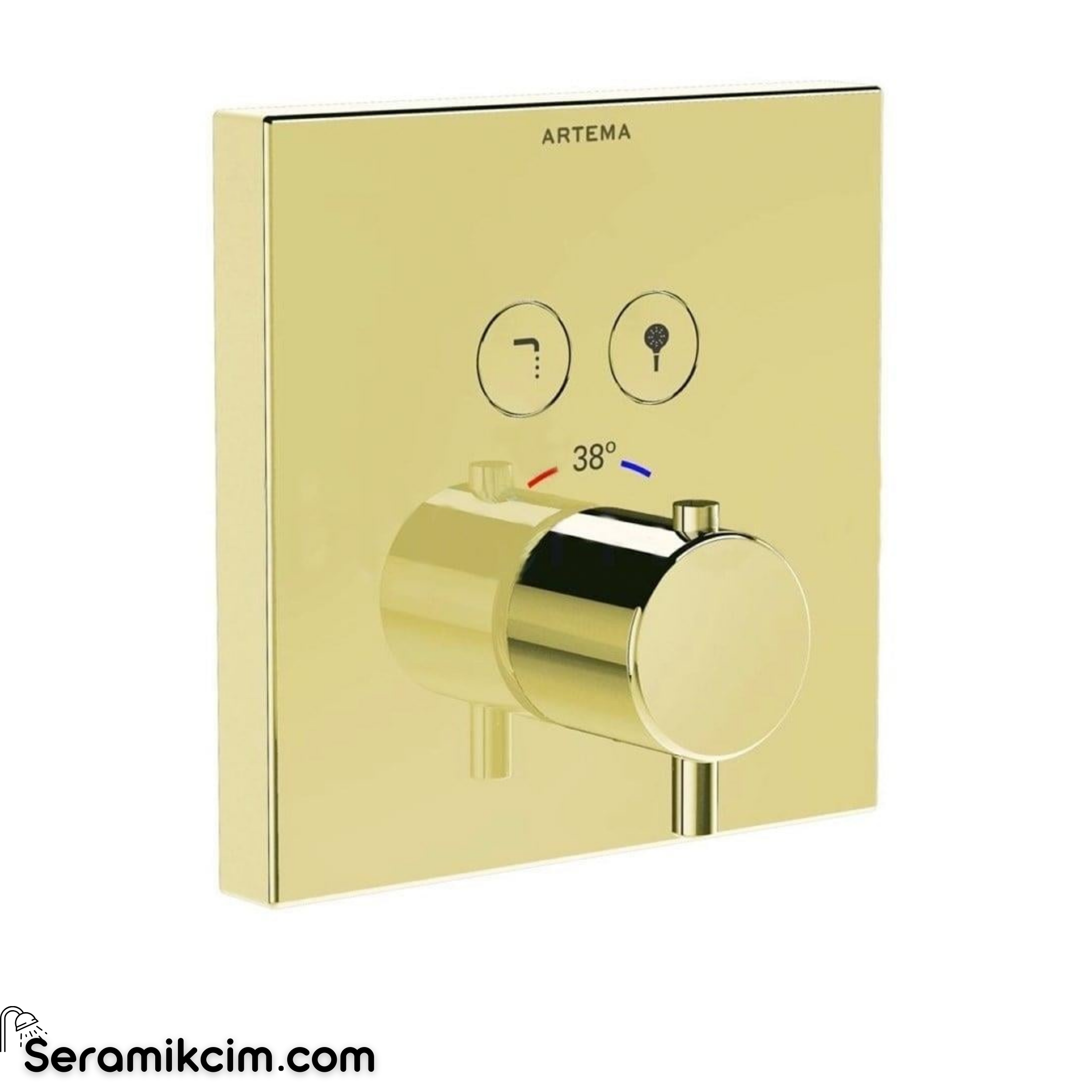 Vitra Aquacontrol Ankastre Termostatik Banyo Bataryası (Sıva Üstü Grubu), Altın A4274623