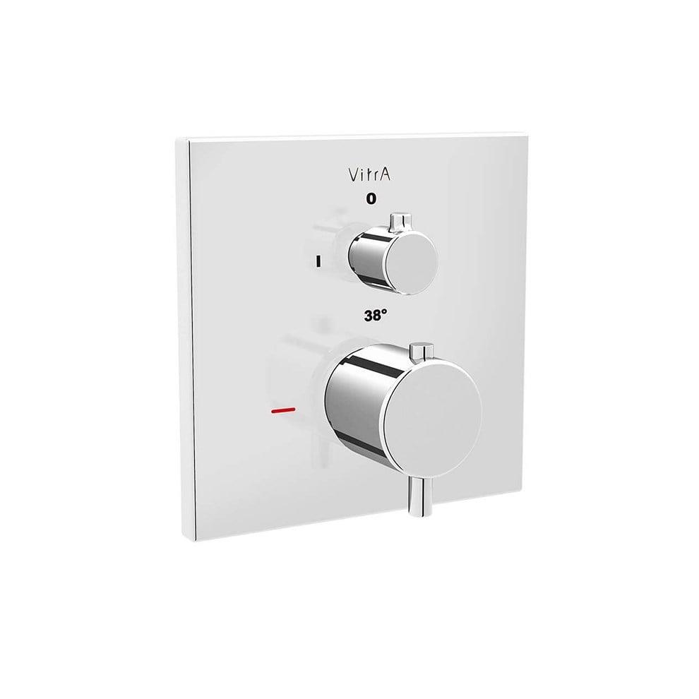 Vitra Aquaheat Square Ankastre Termostatik Duş Bataryası (V-Box Sıva Üstü Grubu), Krom - A42669