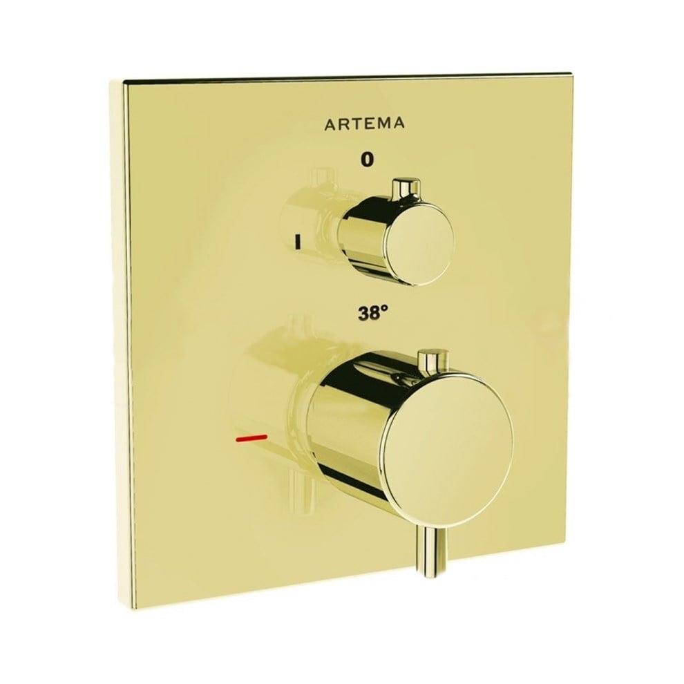 Vitra Aquaheat Square Ankastre Termostatik Duş Bataryası (V-Box Sıva Üstü Grubu), Altın - A4266923