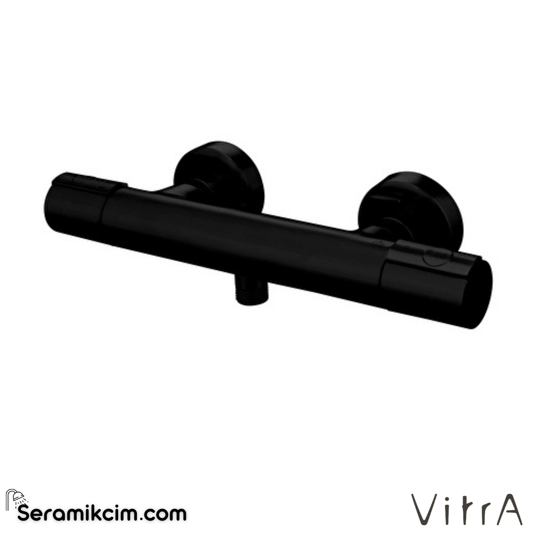 VitrA AquaHeat Termostatik Duş Bataryası Mat Siyah A4718336 - A4718336