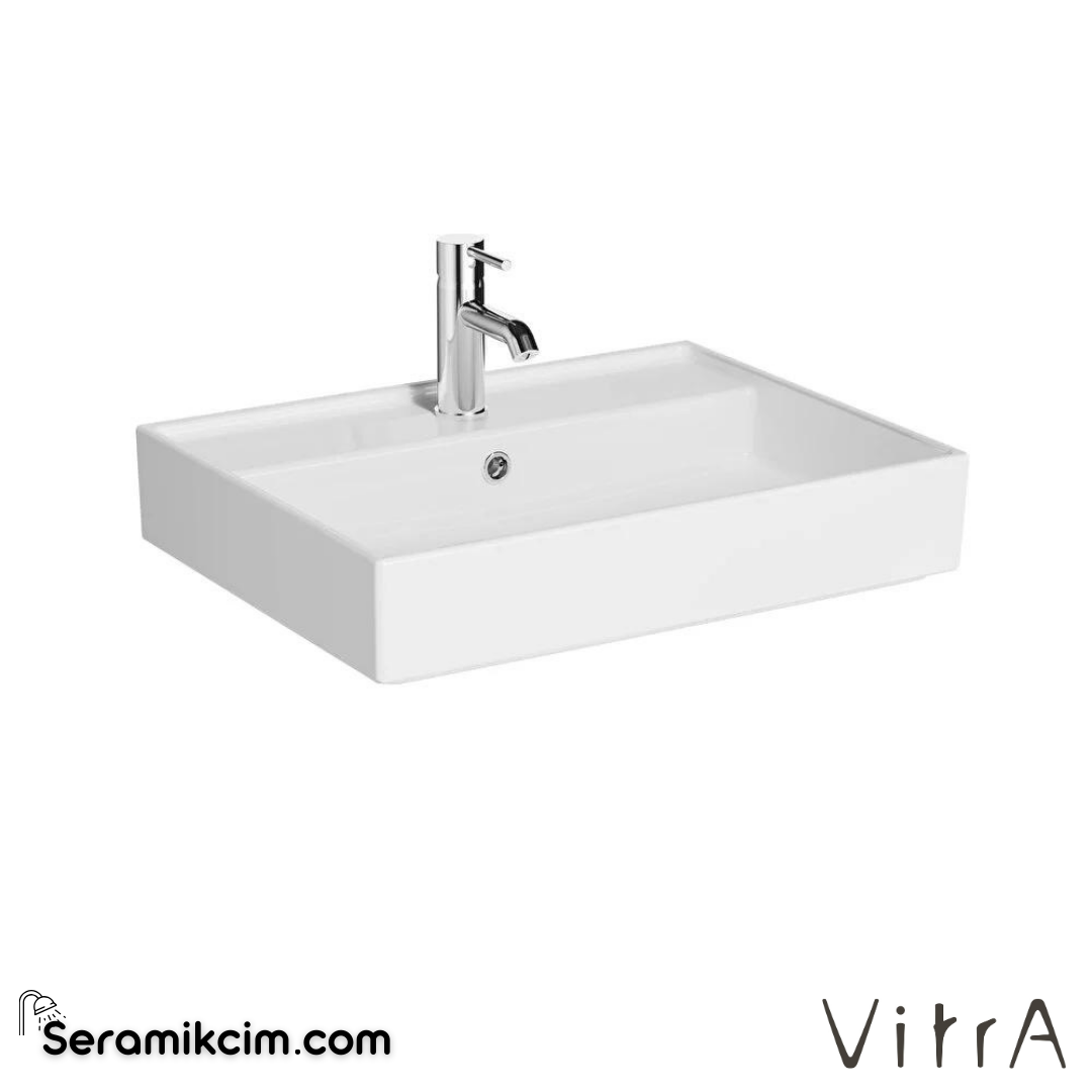 VitrA Archiplan Lavabo 60x46 cm Tek Armatür Delikli, Su Taşma Delikli, Beyaz - 7414B003-0001