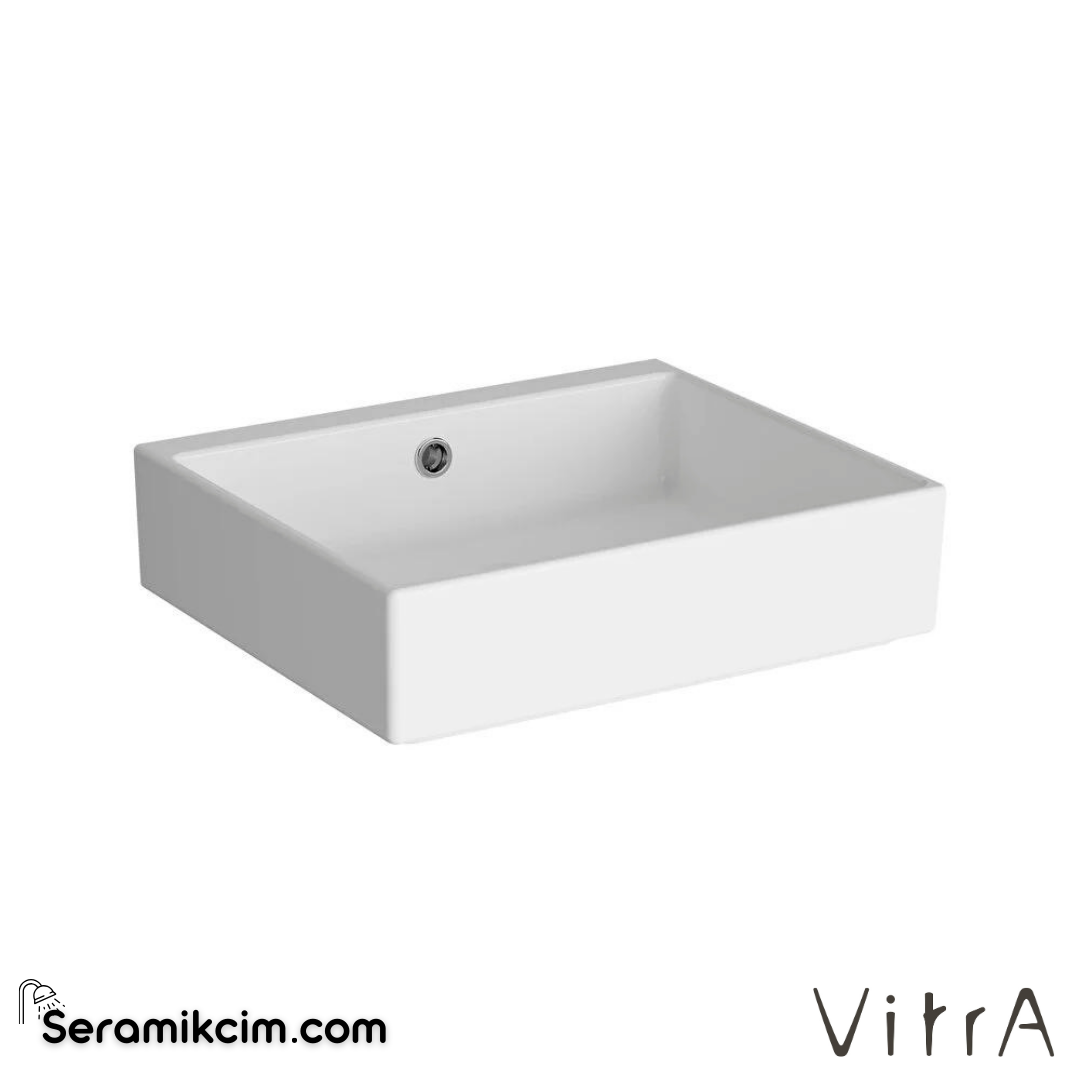 VitrA Archiplan Lavabo Kompakt, 45x38 cm Armatür Deliksiz, Su Taşma Delikli, Beyaz - 7403B003-0012