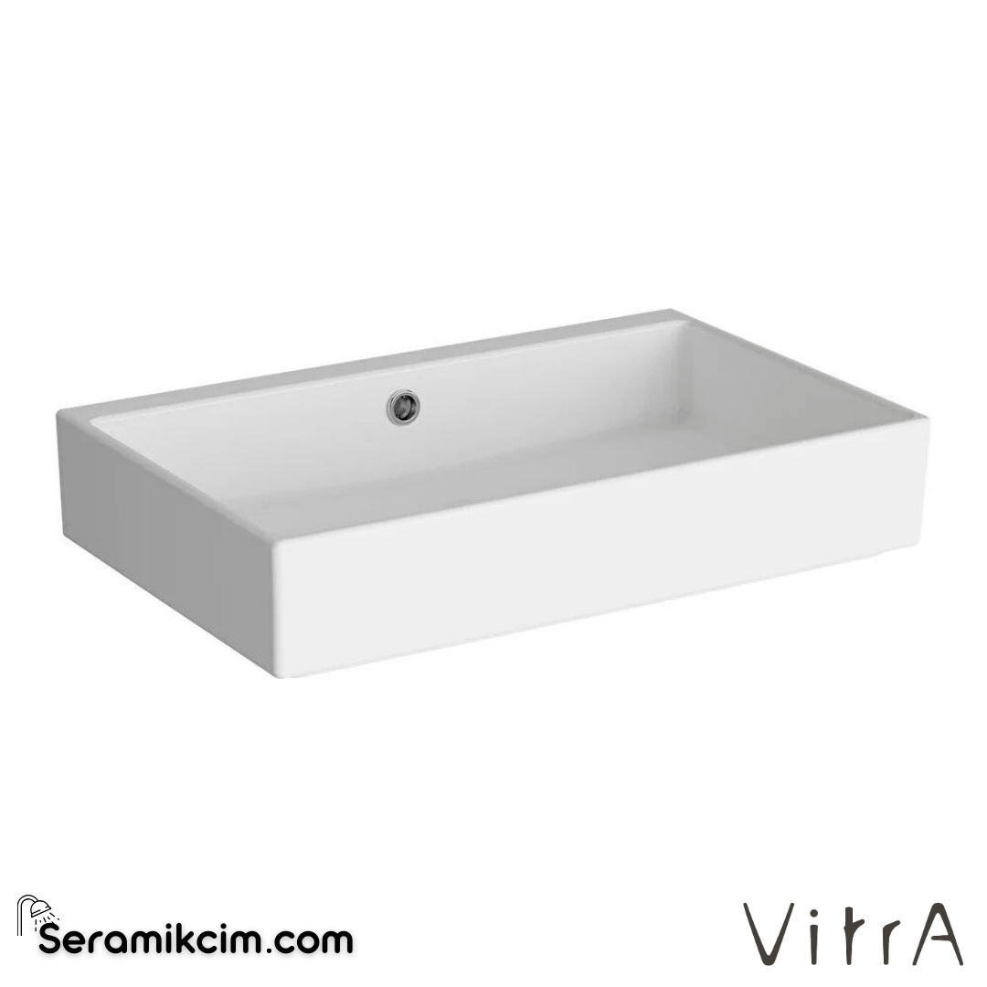 VitrA Archiplan Lavabo Kompakt, 60x38 cm Armatür Deliksiz, Su Taşma Delikli, Beyaz - 7404B003-0012