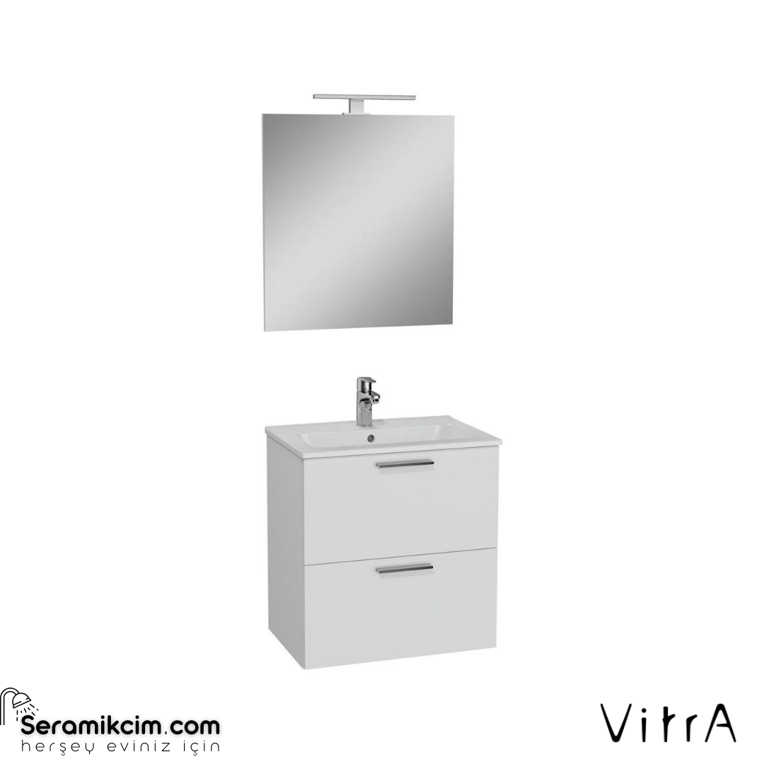 Vitra Banyo Dolabı Seti, Çekmeceli, 60 Cm, Parlak Beyaz 75021