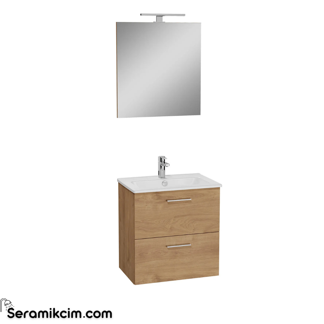 Vitra Banyo Dolabı Seti, Çekmeceli, 60 Cm Altın Meşe 67092