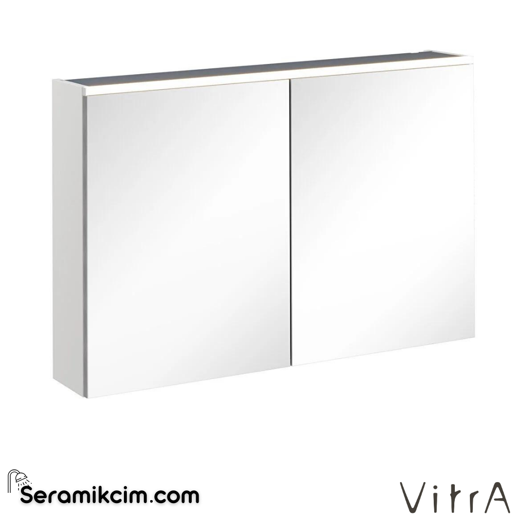 Vitra Core Dolaplı Ayna, 100cm, Mat AÇık Gri, Aydınlatmalı - 67632