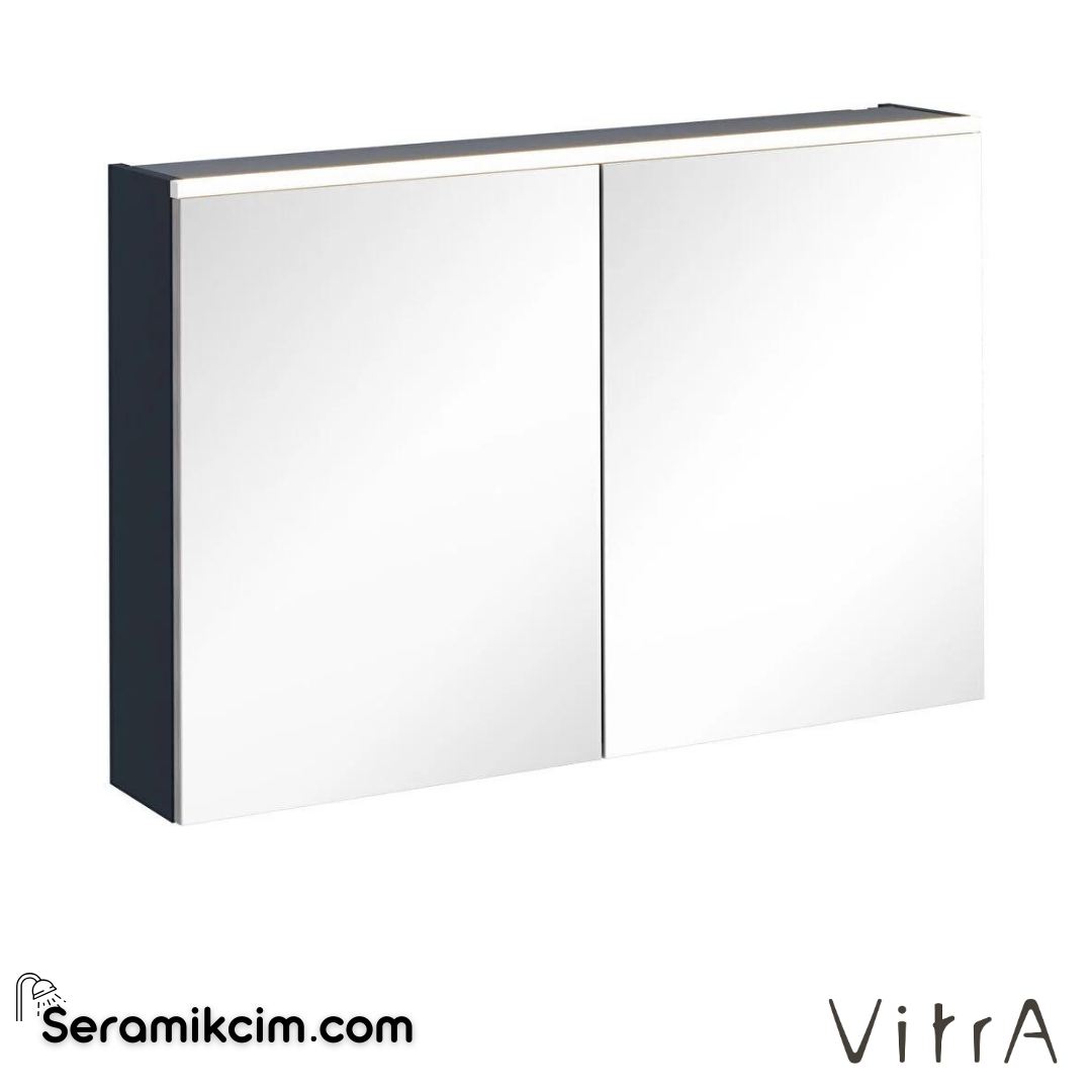 Vitra Core Dolaplı Ayna, 100cm, Mat Lacivert, Aydınlatmalı - 67636