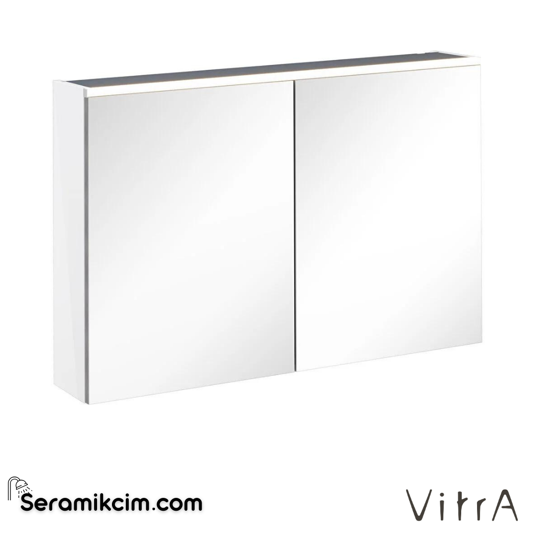 Vitra Core Dolaplı Ayna, 100cm, Parlak Beyaz, Aydınlatmalı - 67621