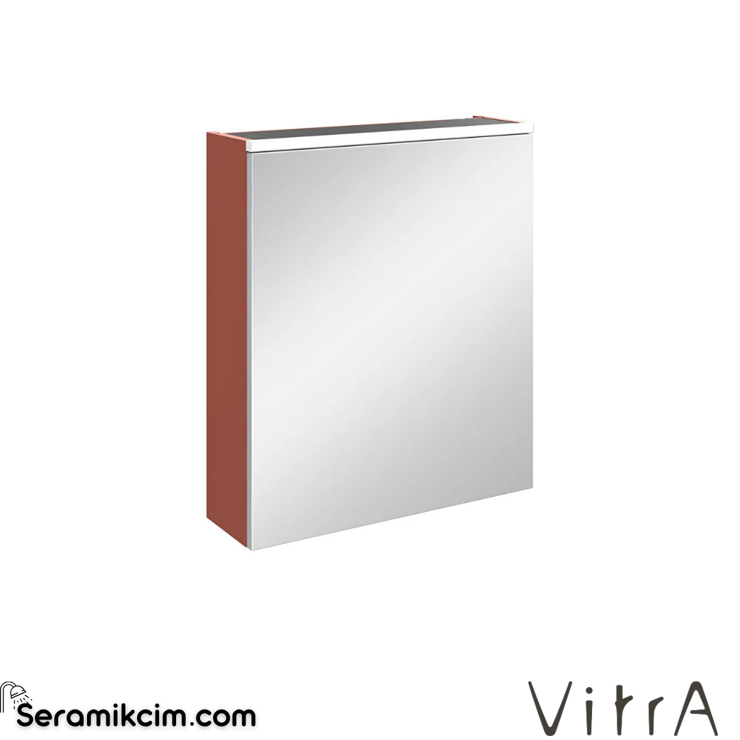 VitrA Core Dolaplı Ayna 60 cm aydınlatmalı mat kırmızı sağ 80510