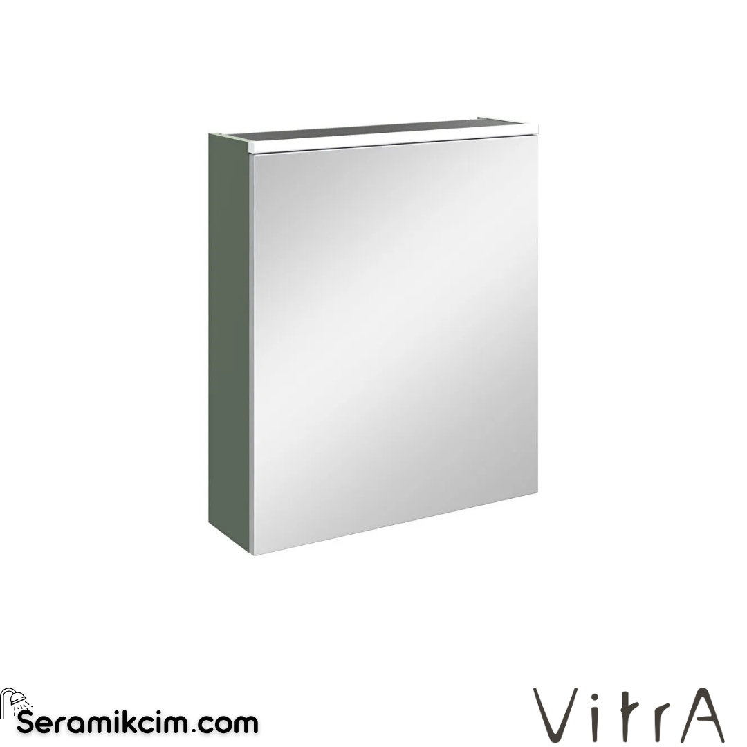 VitrA Core Dolaplı Ayna 60 cm aydınlatmalı mat yeşil sağ 80511
