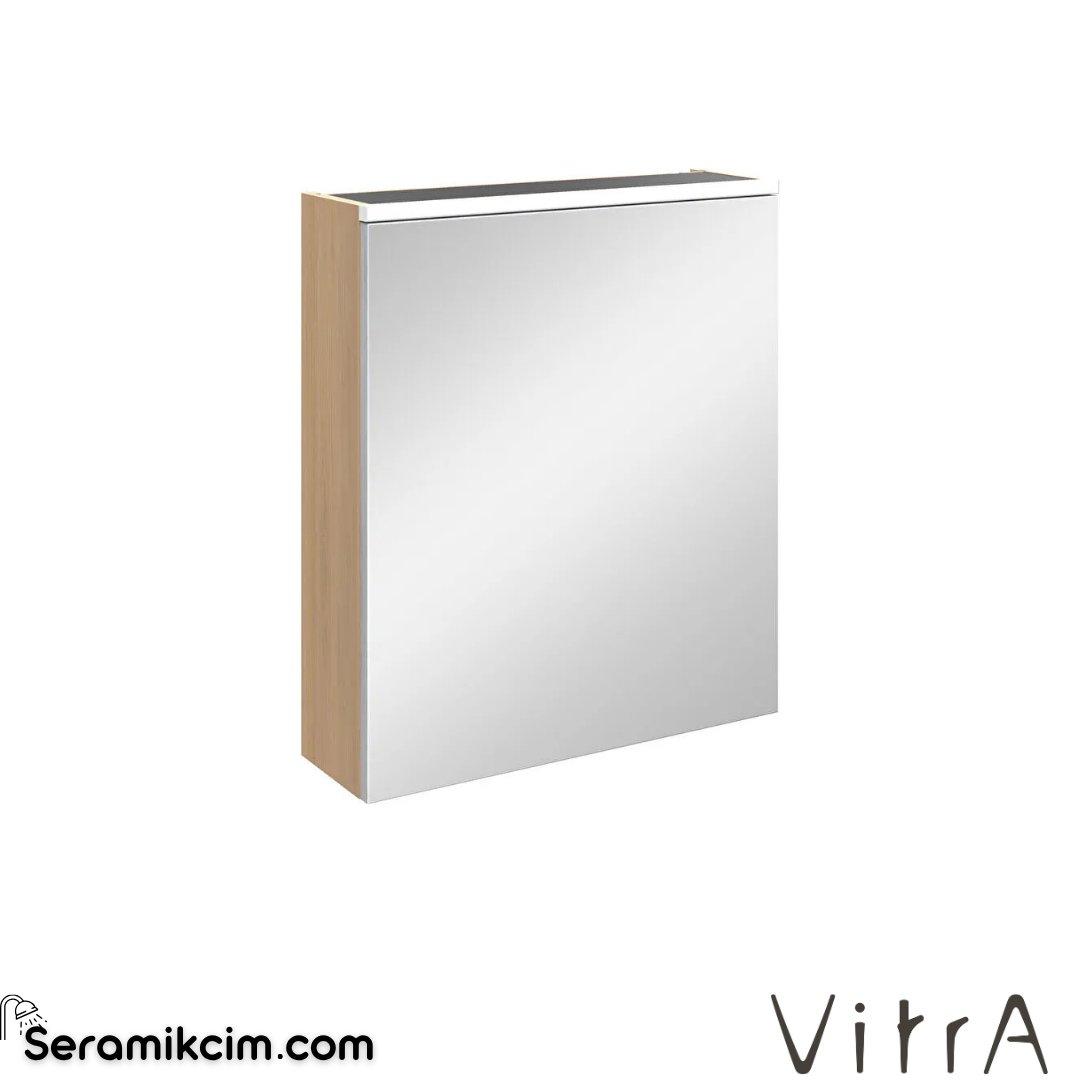 VitrA Core Dolaplı Ayna 60 cm aydınlatmalı mat yeşil sol 80508