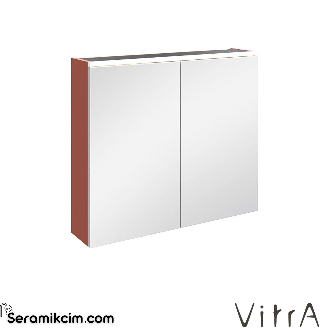 VitrA Core Dolaplı Ayna 80 cm aydınlatmalı mat kırmızı 80513