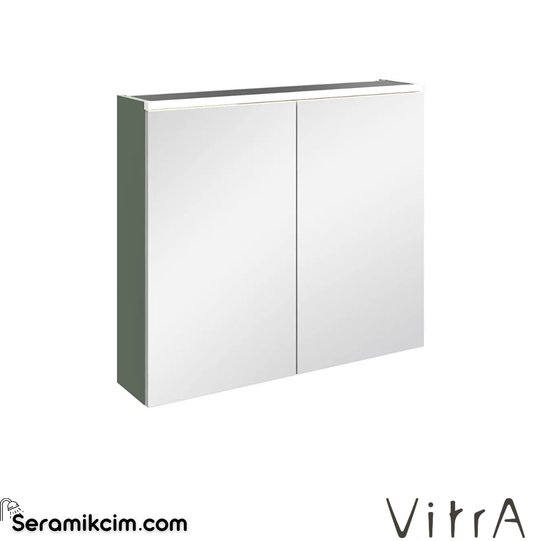VitrA Core Dolaplı Ayna 80 cm aydınlatmalı mat yeşil 80514