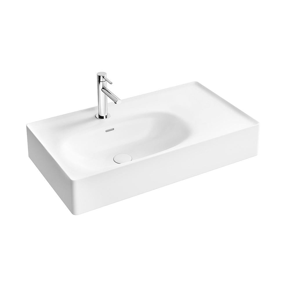 Vitra Equal Çanak Lavabo Dikdörtgen, 80X45 Cm Tek Armatür Delikli, Su Taşma Delikli, Clean, Beyaz - 7242B403-0631