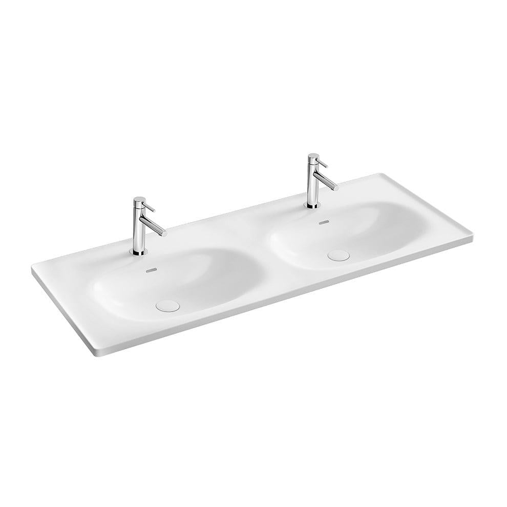 Vitra Equal Etajerli Lavabo 130X52 Cm Tek Armatür Delikli, Su Taşma Delikli, Clean, Beyaz - 7244B403-0001