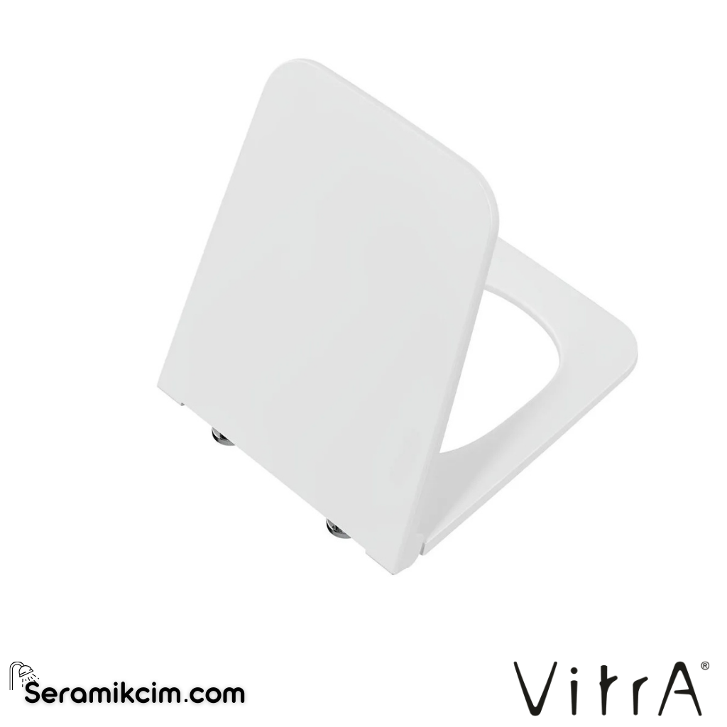 VitrA Equal Klozet Kapağı Slim, Duroplast, Üstten Sıkmalı Yavaş Kapanır, Kolay Sök-Tak, Metal Menteşeli, Beyaz 119-003R009 - 119-003R009