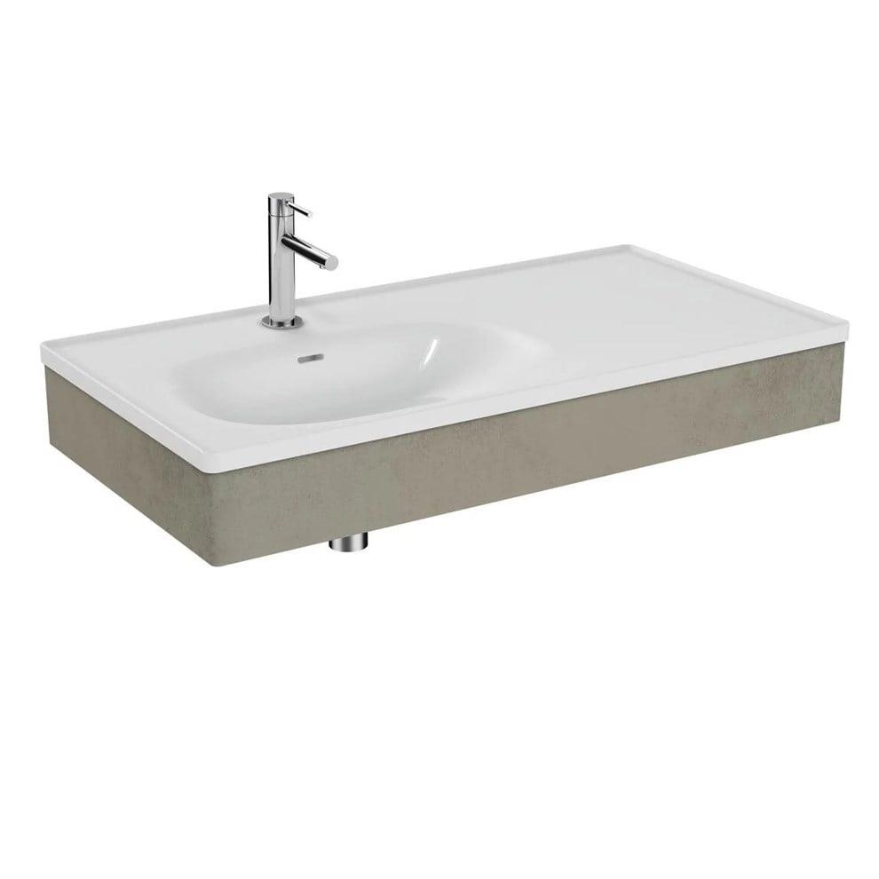 Vitra Equal Lavabo Ünitesi, 100 Cm, Asimetrik Lavabolu, Beton - 66040