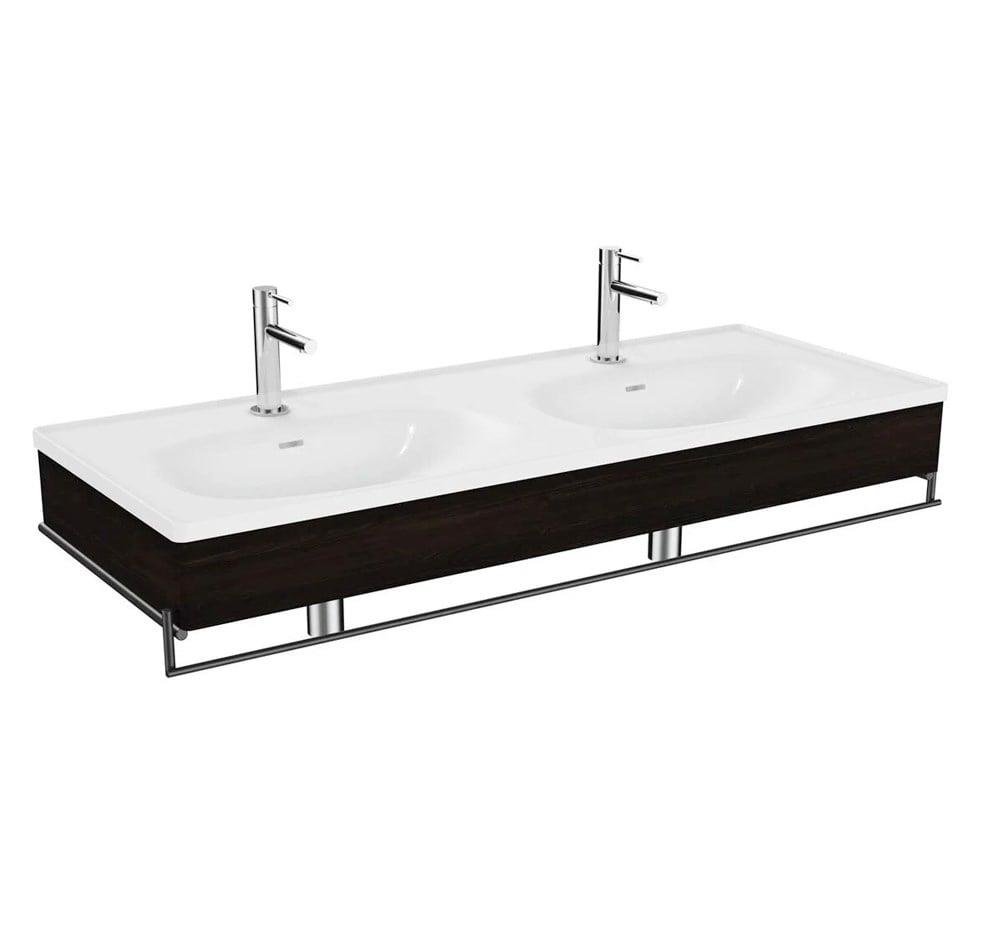 Vitra Equal Lavabo Ünitesi, 130 Cm, Çift Hazneli Lavabolu, Havluluklu, Karaağaç - 64098