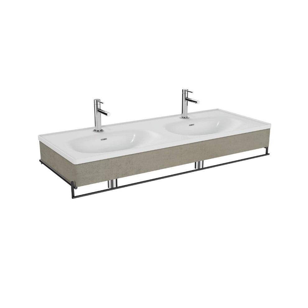 Vitra Equal Lavabo Ünitesi, 130 Cm, Çift Hazneli Lavabolu, Havluluklu, Beton - 66044