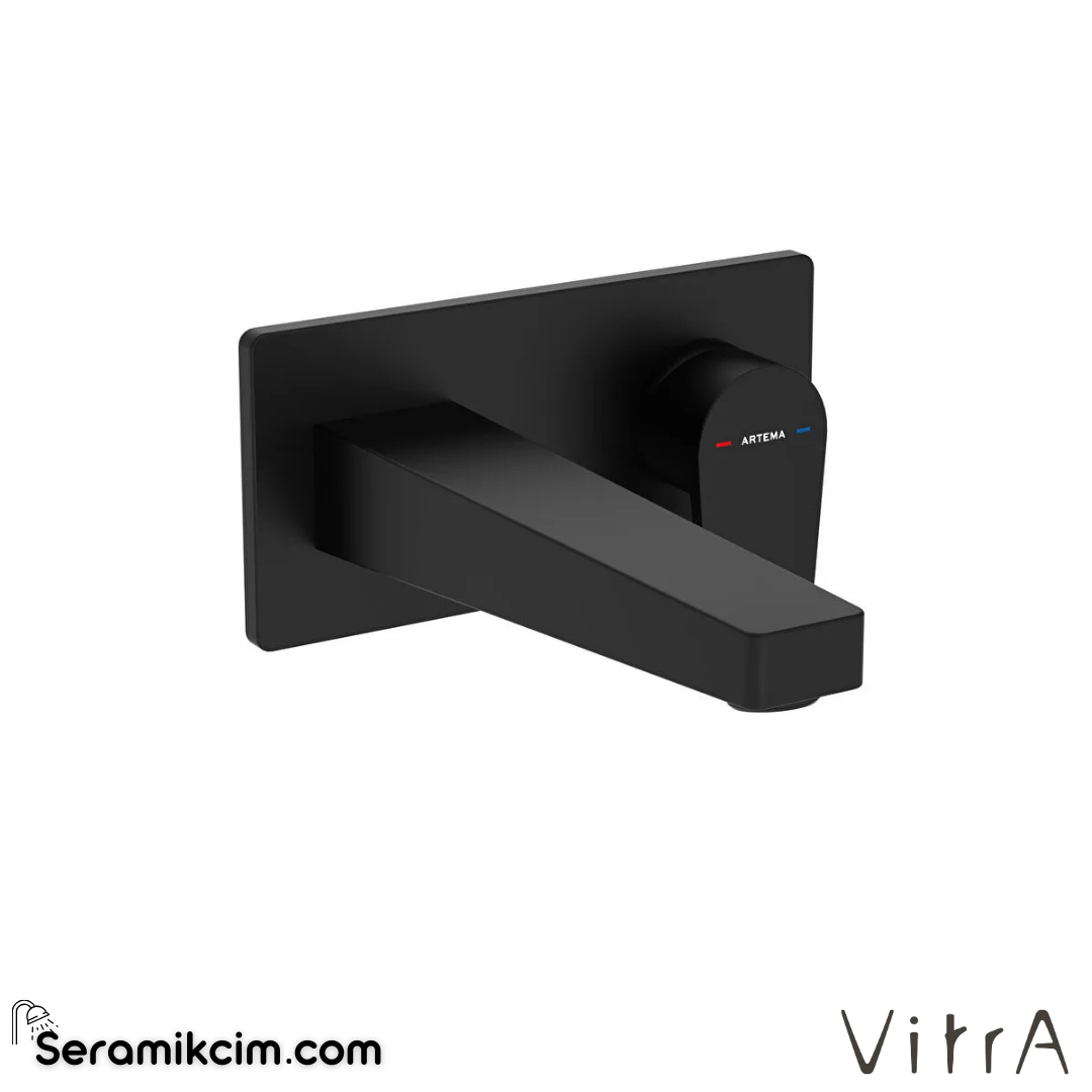 VitrA Flow Square Ankastre Lavabo Bataryası (sıva üstü grubu) Mat Siyah A4318036 - A4318036