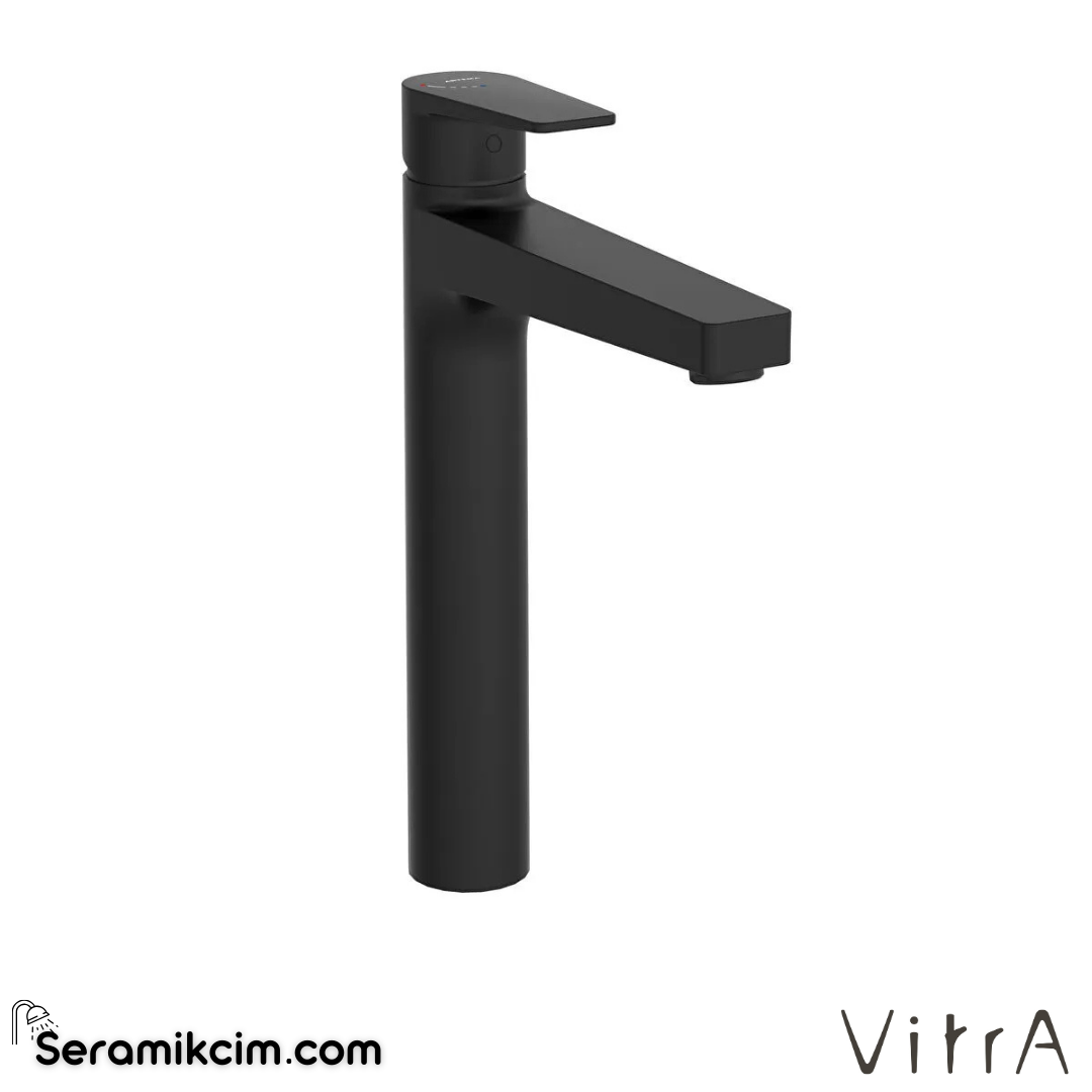 VitrA Flow Square BluEco Lavabo Bataryası (çanak) Mat Siyah A4293636ENR - A4293636ENR