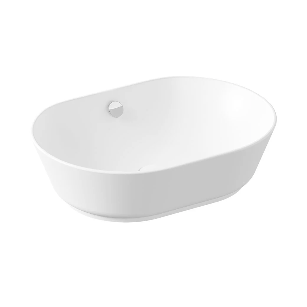 Vitra Geo Çanak Lavabo Oval, 55X40 Cm Armatür Deliksiz, Su Taşma Delikli, Mat Beyaz - 7427B001-0012