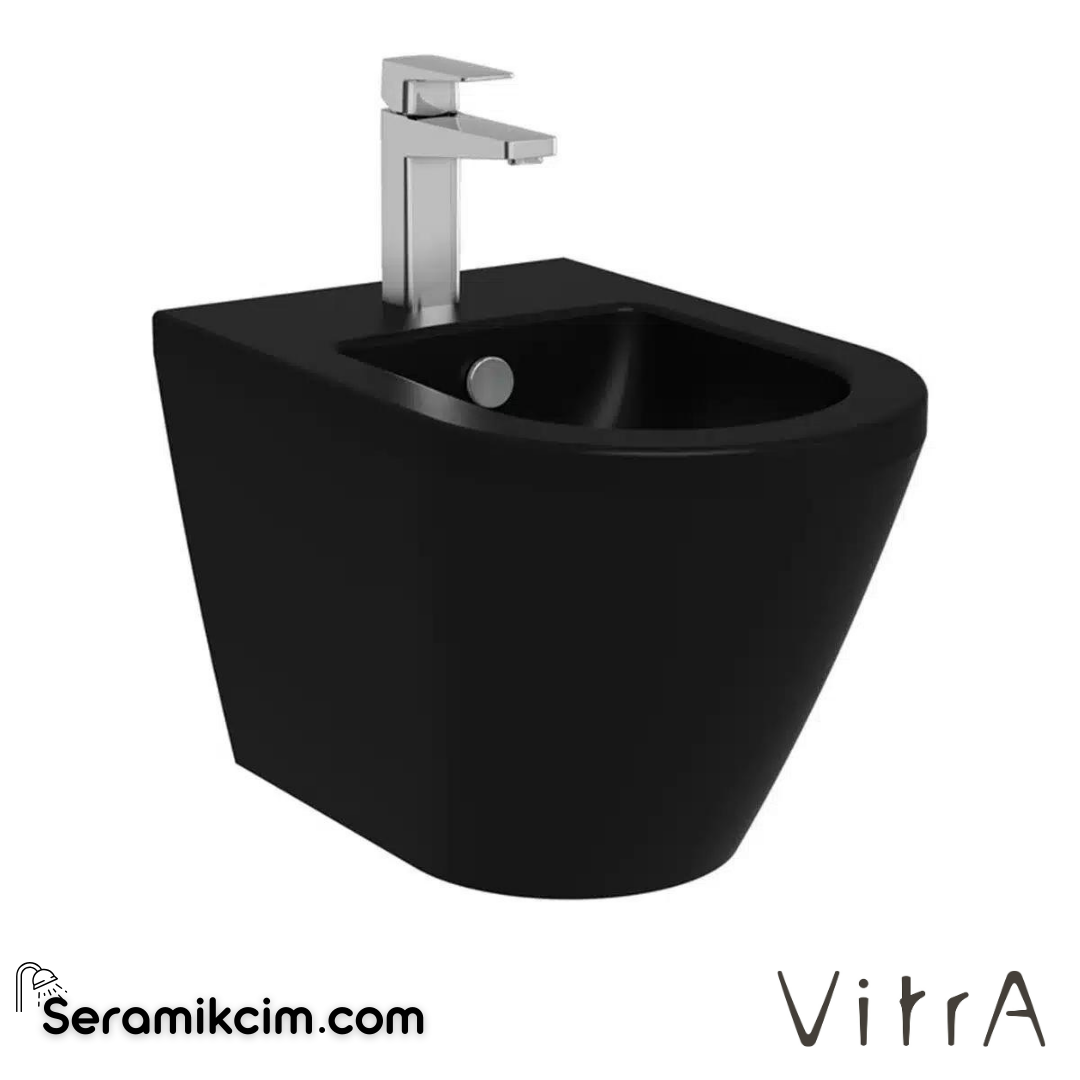 VitrA Integra Asma Bide Gizli Montajlı, 54 cm Tek Armatür Delikli, Yanlardan Deliksiz, Mat Siyah - 7042B083-0288