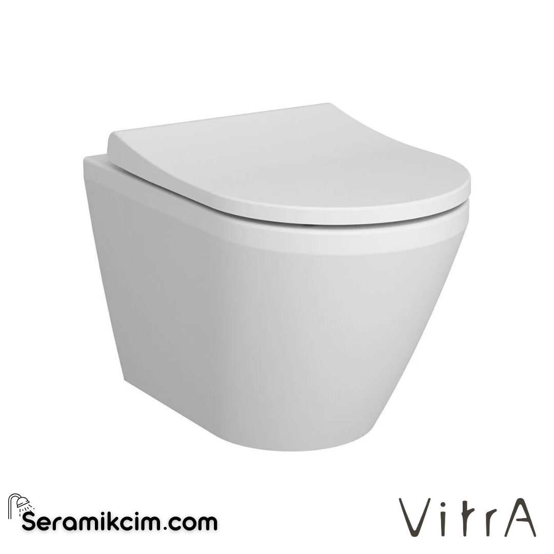 VitrA Integra Asma Klozet Rim-ex, Gizli Montajlı, 55 cm Taharet Borulu, Taharet Borusu Girişi Sıva Altı Uygulamalı, Mat Beyaz - 7041B001-0090