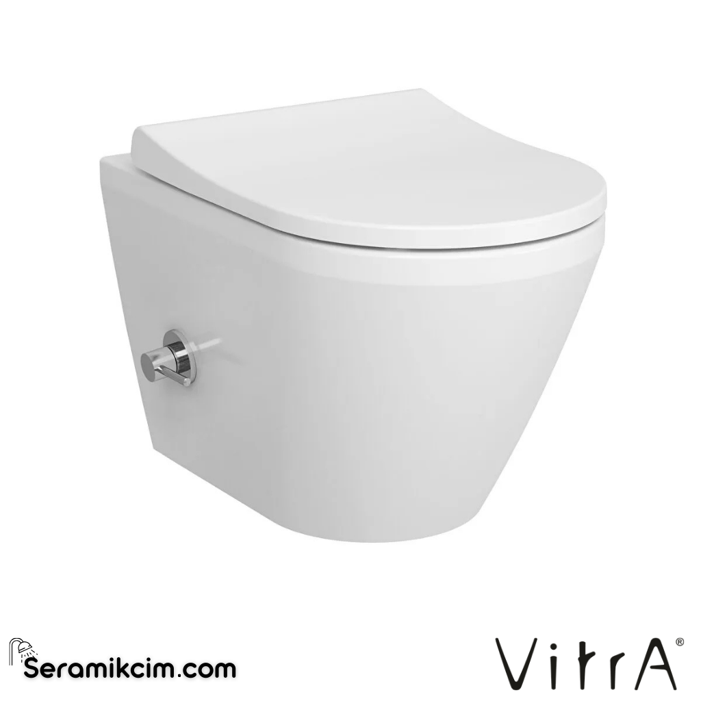 VitrA Integra Asma Klozet Rim-ex, Gizli Montajlı, 55 cm Taharet Borulu, Entegre Musluklu, Taharet Borusu Girişi Sıva Altı Uygulamalı, Beyaz - 7041B003-1584