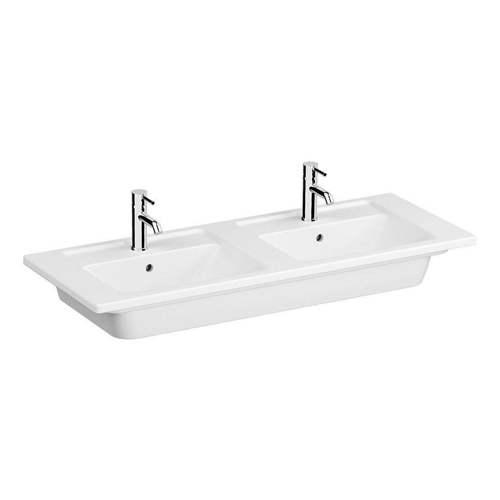 VitrA Integra Etajerli Lavabo 120x47 cm Tek Armatür Delikli, Su Taşma Delikli, Beyaz - 7038B003-0001