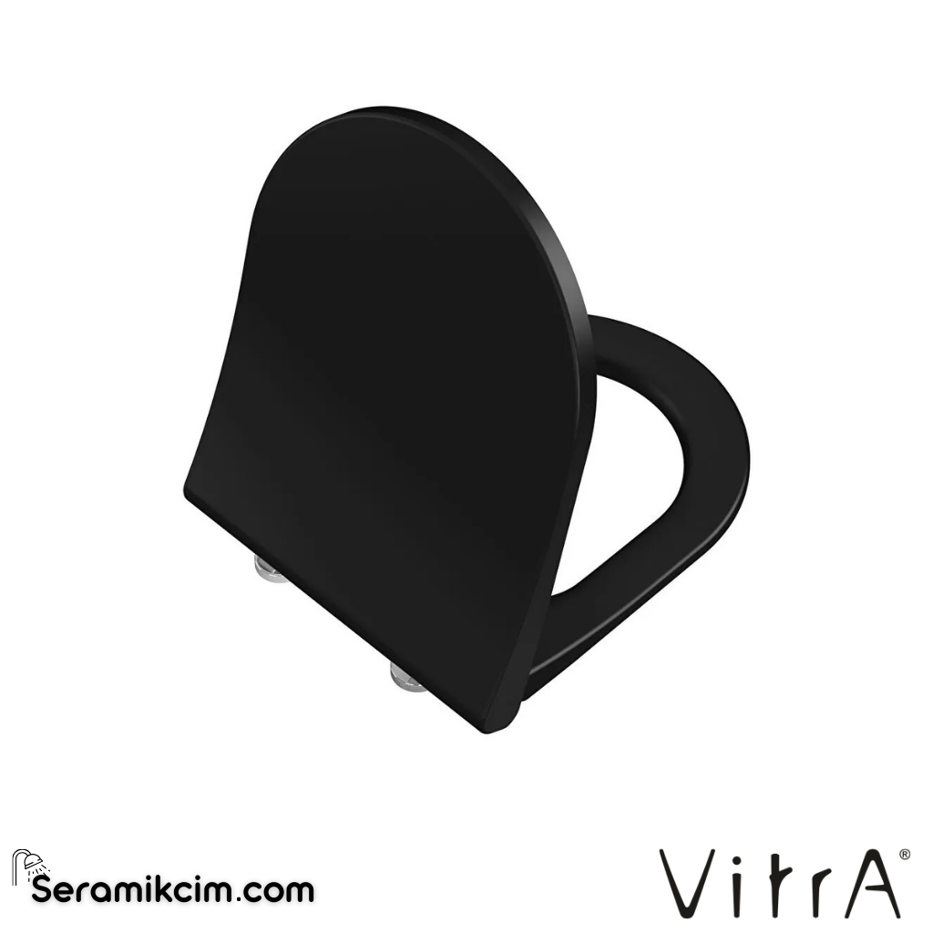 VitrA Integra Klozet Kapağı Slim, Duroplast, Üstten Sıkmalı Yavaş Kapanır, Metal Menteşeli, Mat Siyah 131-483-009 - 131-483-009
