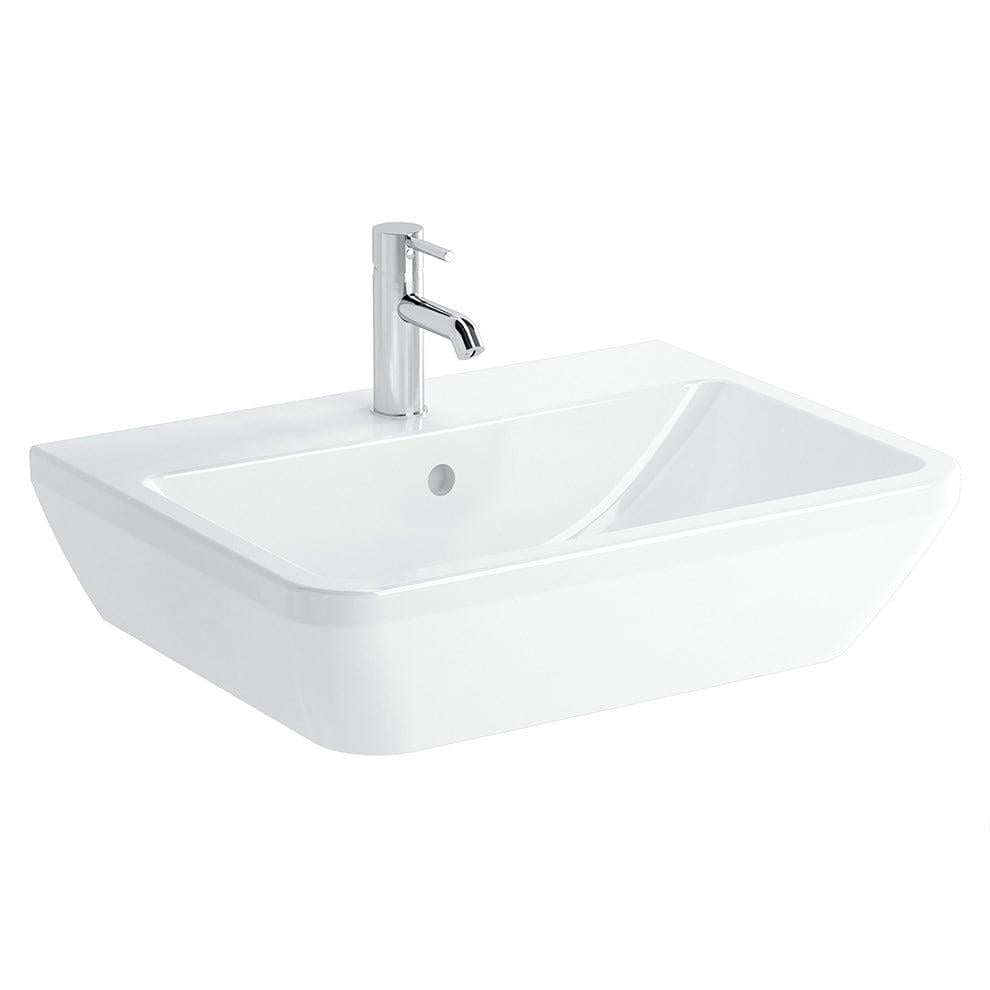 VitrA Integra Lavabo Dikdörtgen, 65x49 cm Tek Armatür Delikli, Su Taşma Delikli, Beyaz - 7051L003-0001